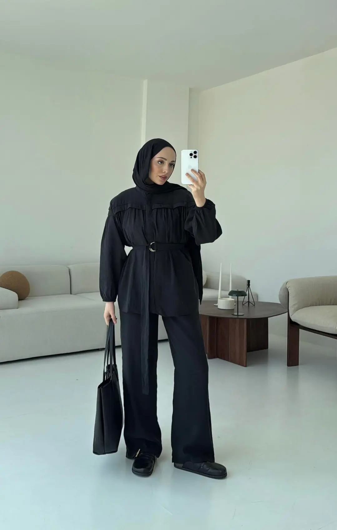 Metal Tokalı Kemerli Takım Siyah - Görsel 8