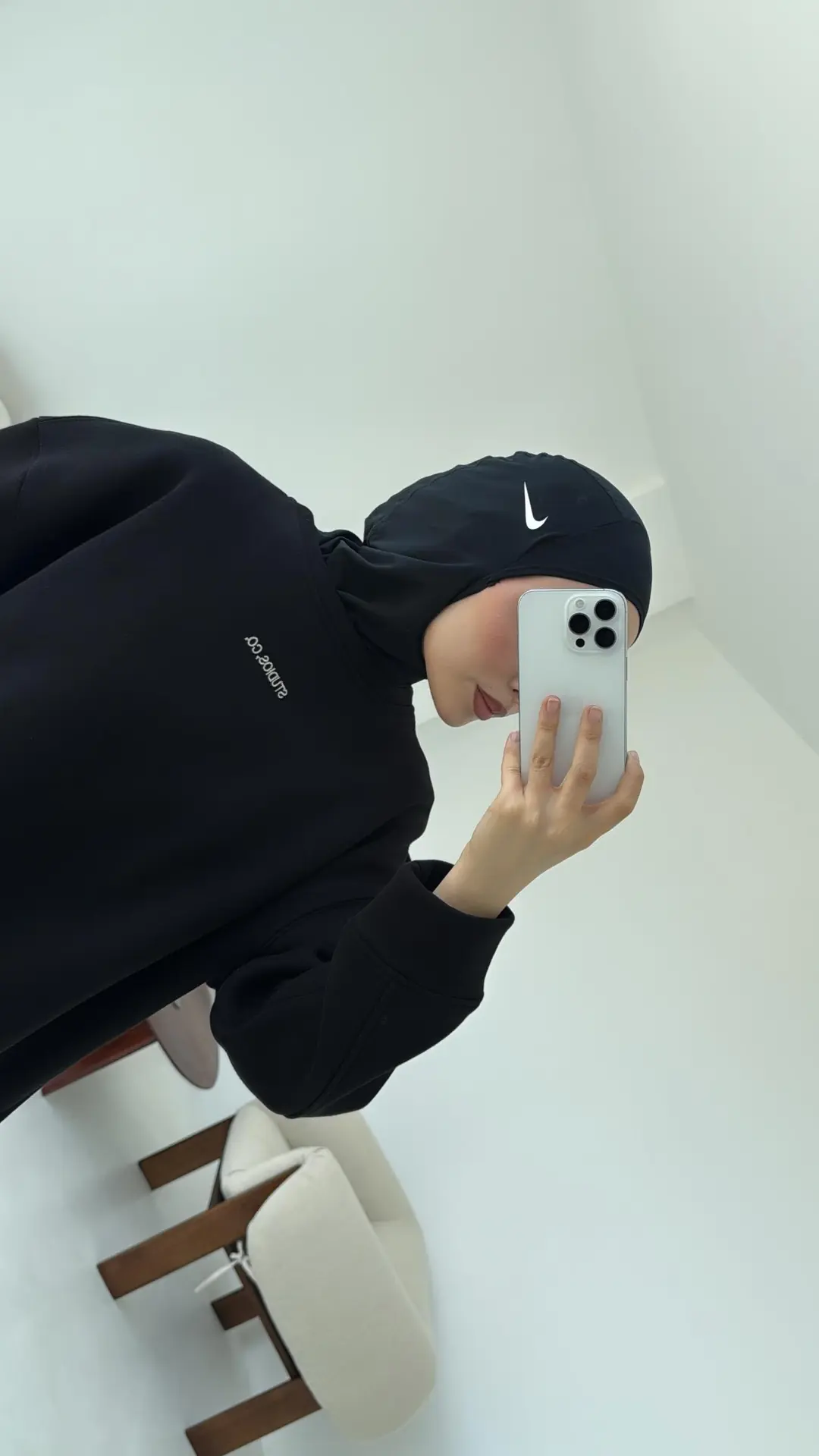 Minimal Baskılı Oversize Sweat Siyah - Görsel 4