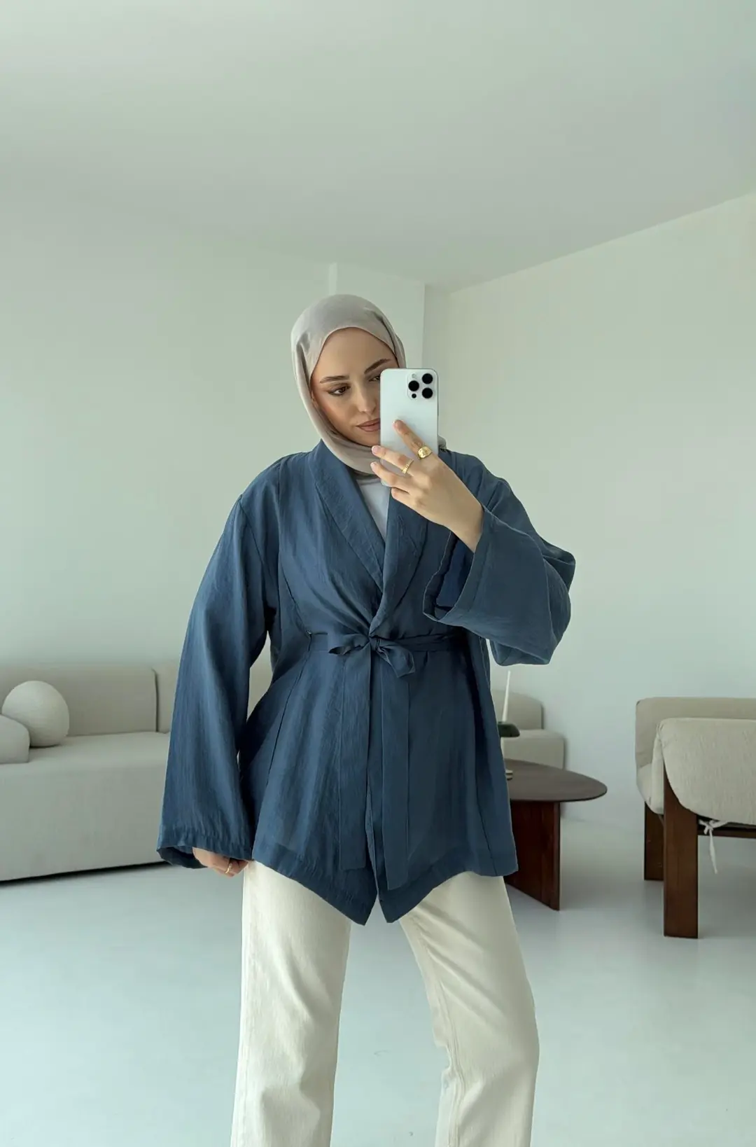 Model Yazlık Kimono İndigo - Görsel 5