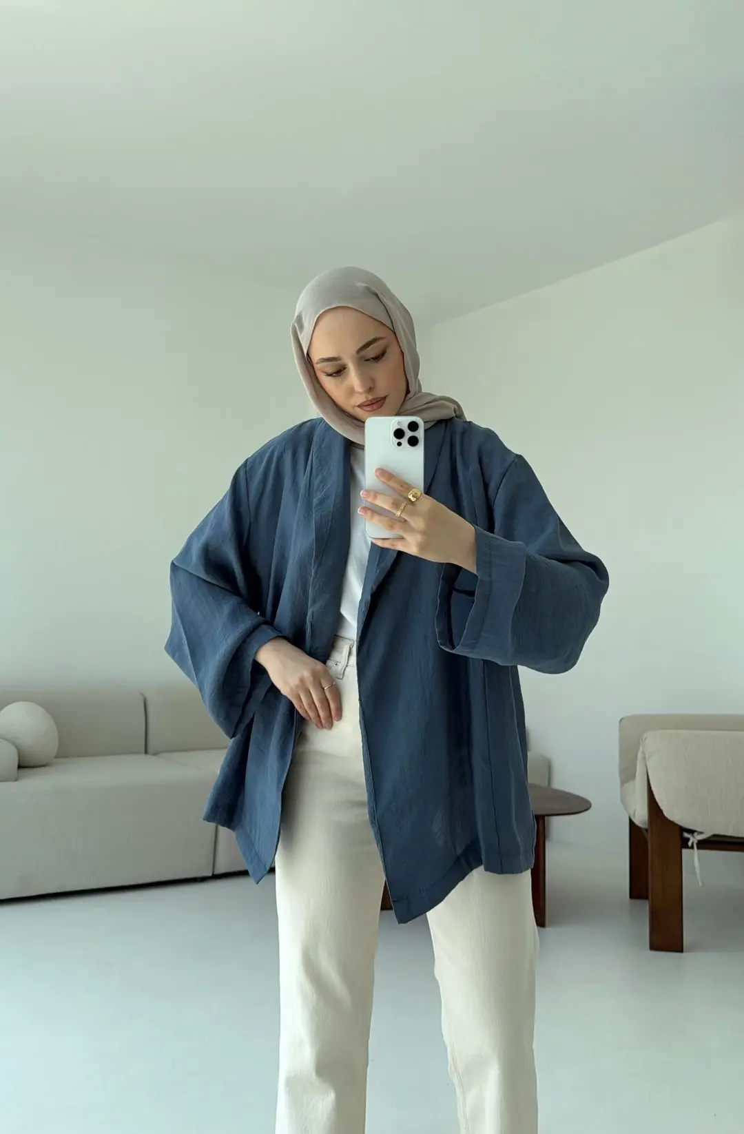 Model Yazlık Kimono İndigo - Görsel 6