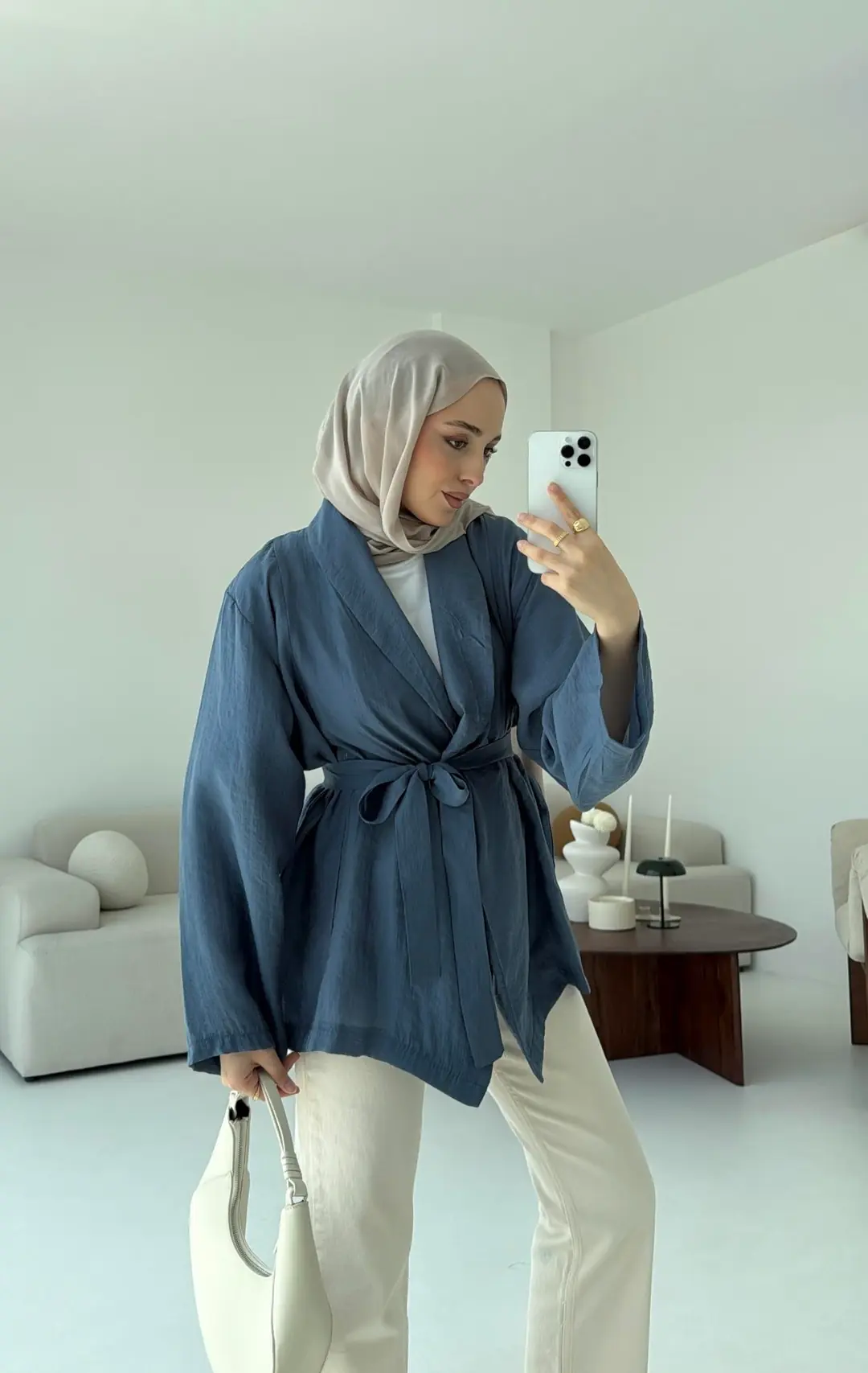 Model Yazlık Kimono İndigo - Görsel 7