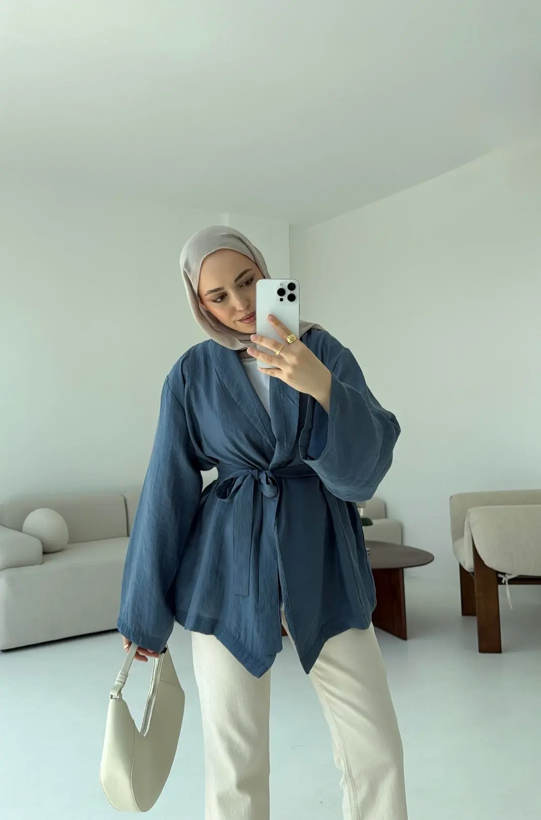 Model Yazlık Kimono İndigo - Görsel 8