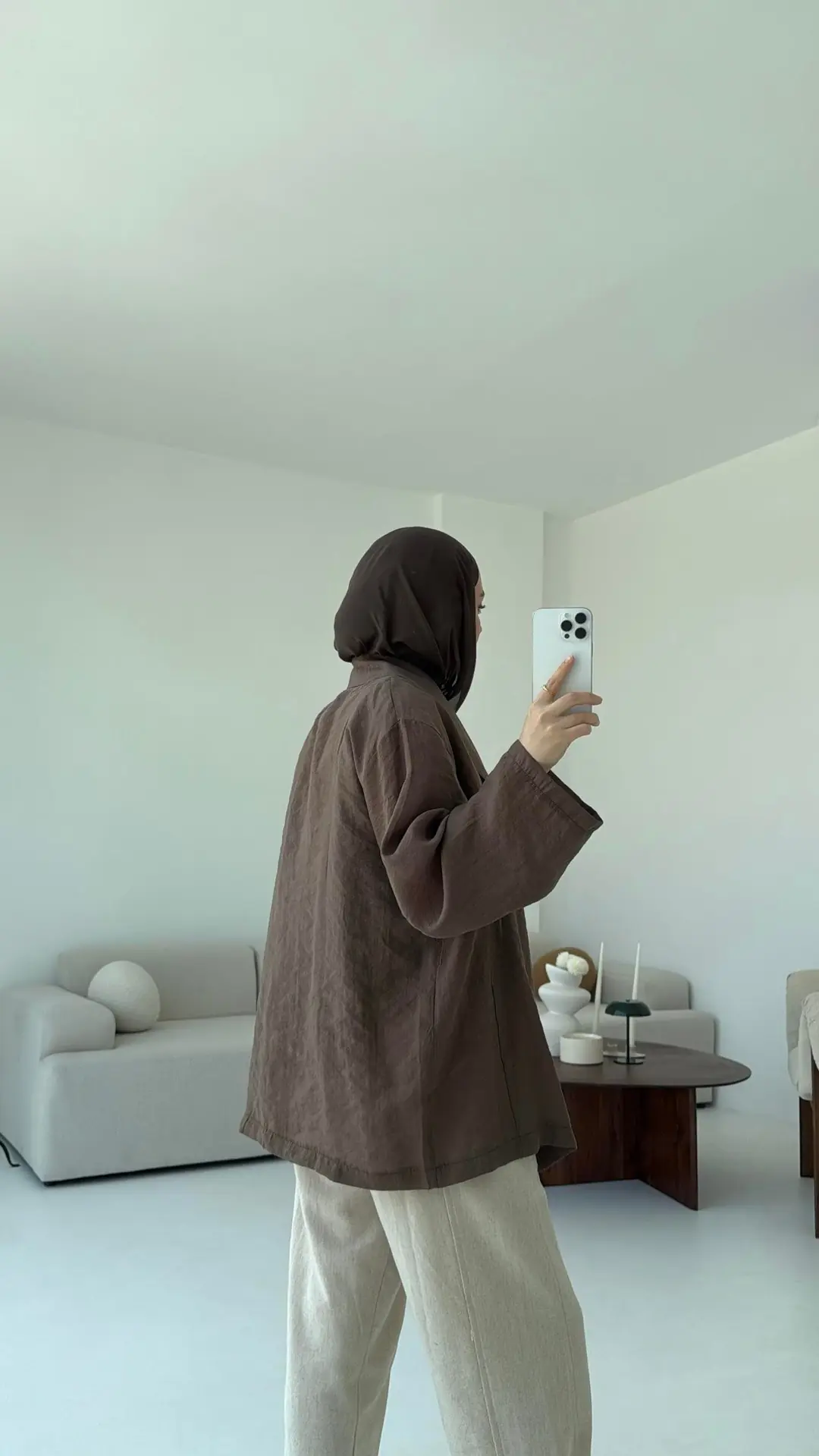 Model Yazlık Kimono Kahve - Görsel 6