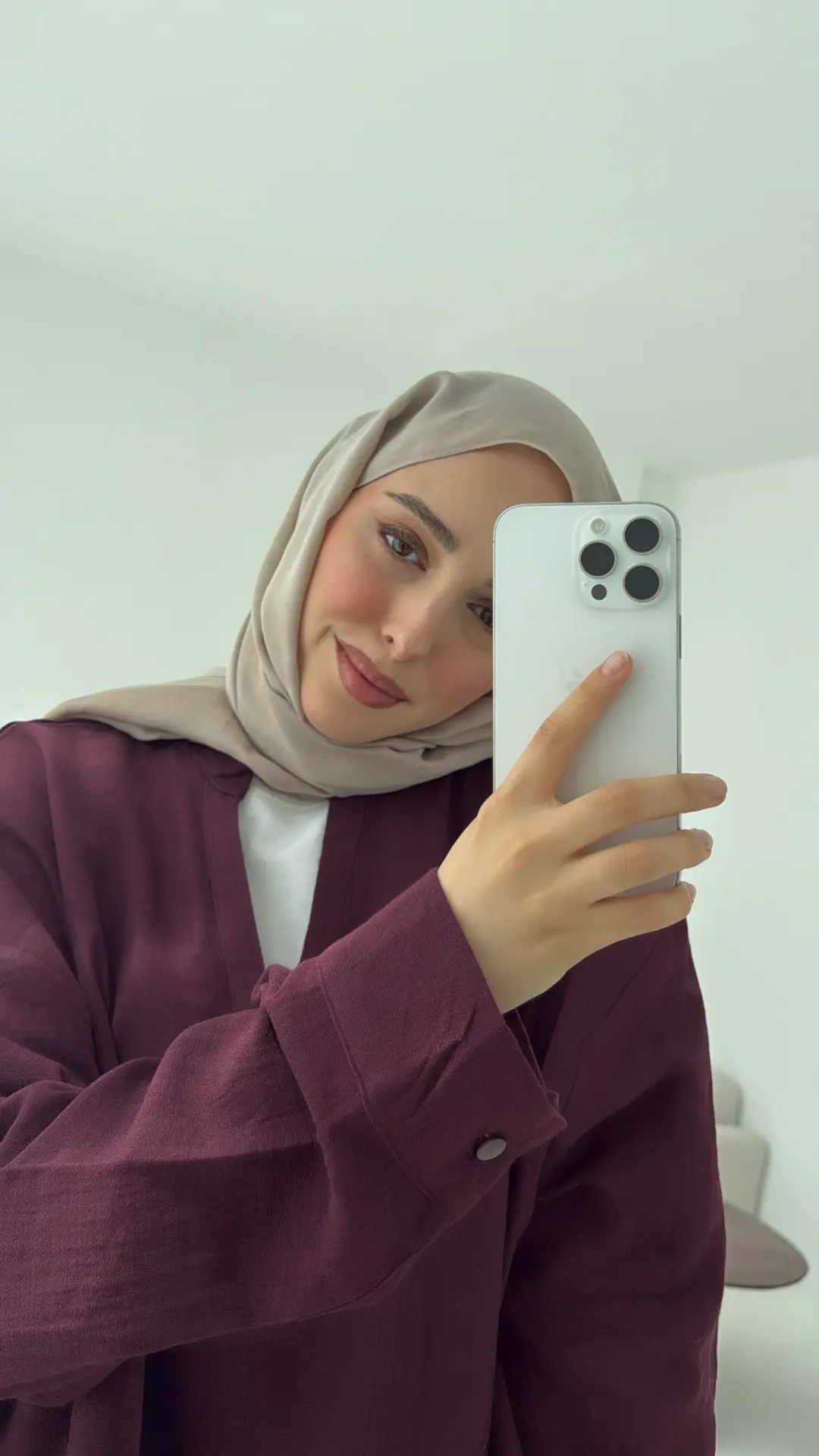 Müslin Düğmeli Gömlek Bordo - Görsel 4