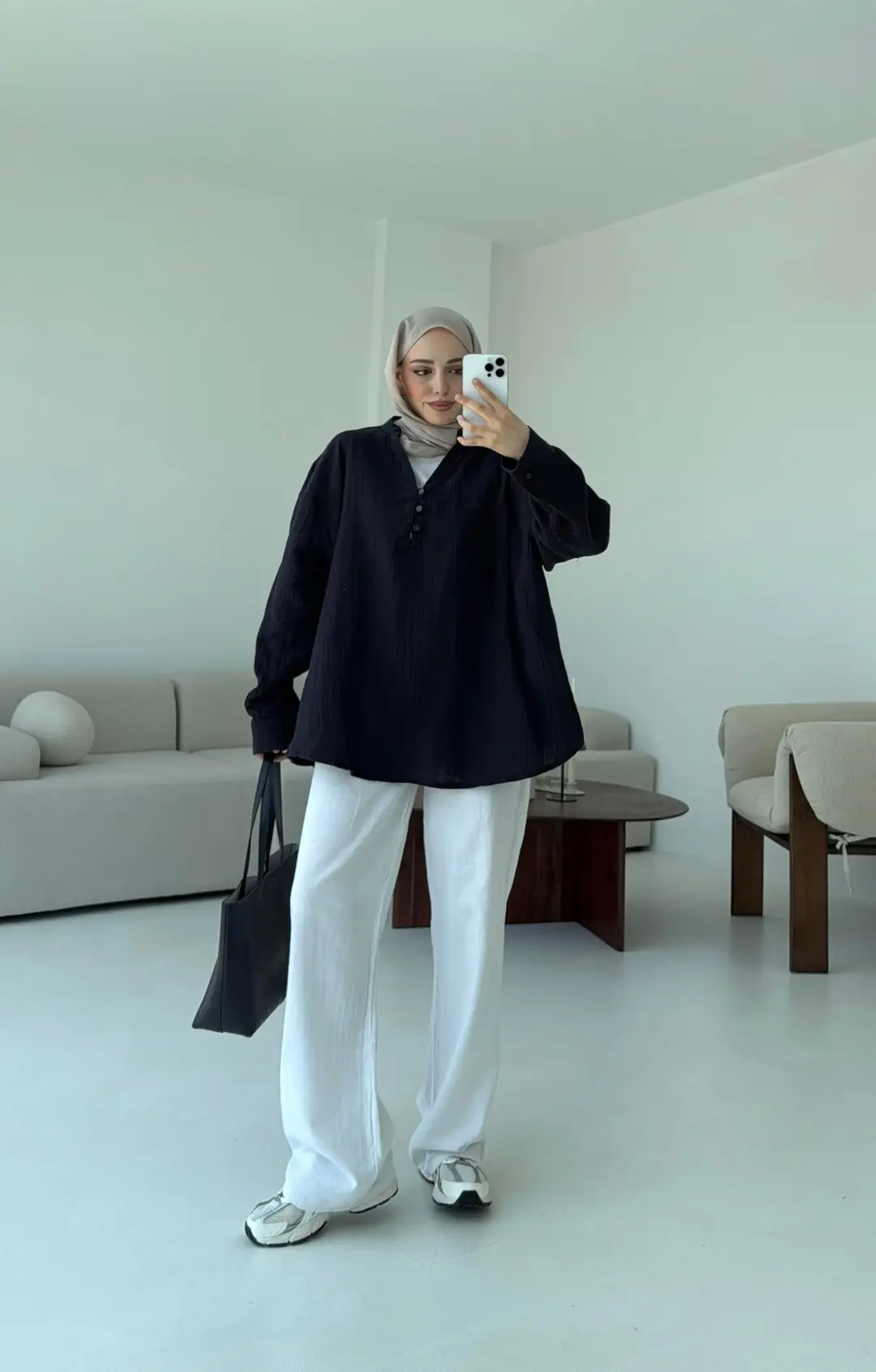 Müslin Düğmeli Gömlek Lacivert - Görsel 4