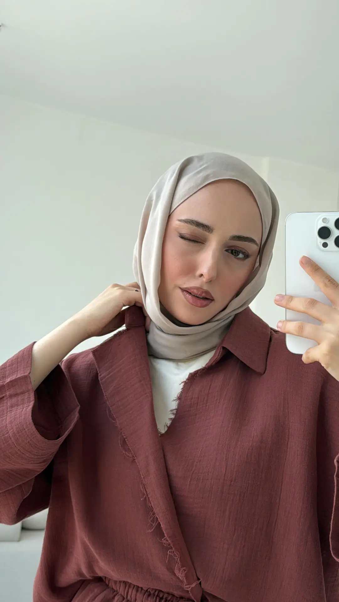 Müslin Düğmeli Kimono Takım Kiremit - Görsel 2