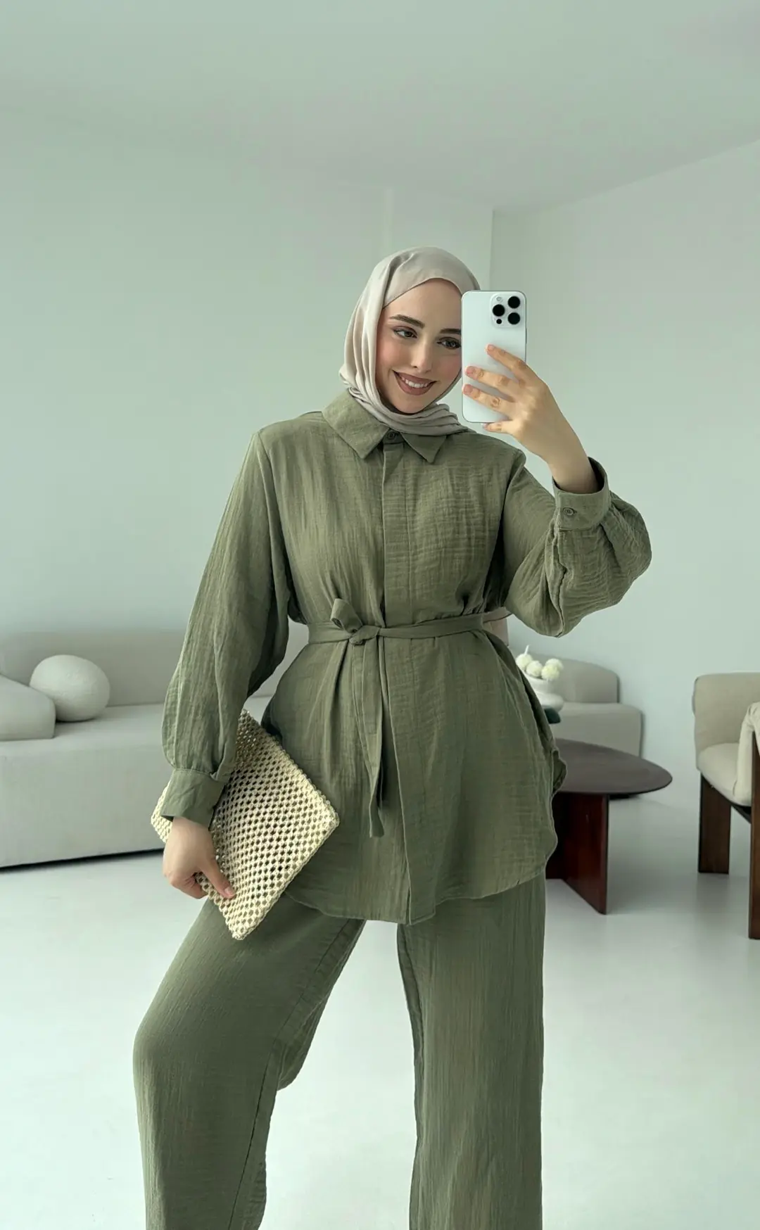 Müslin Gömleklİ Takım Haki - Görsel 5