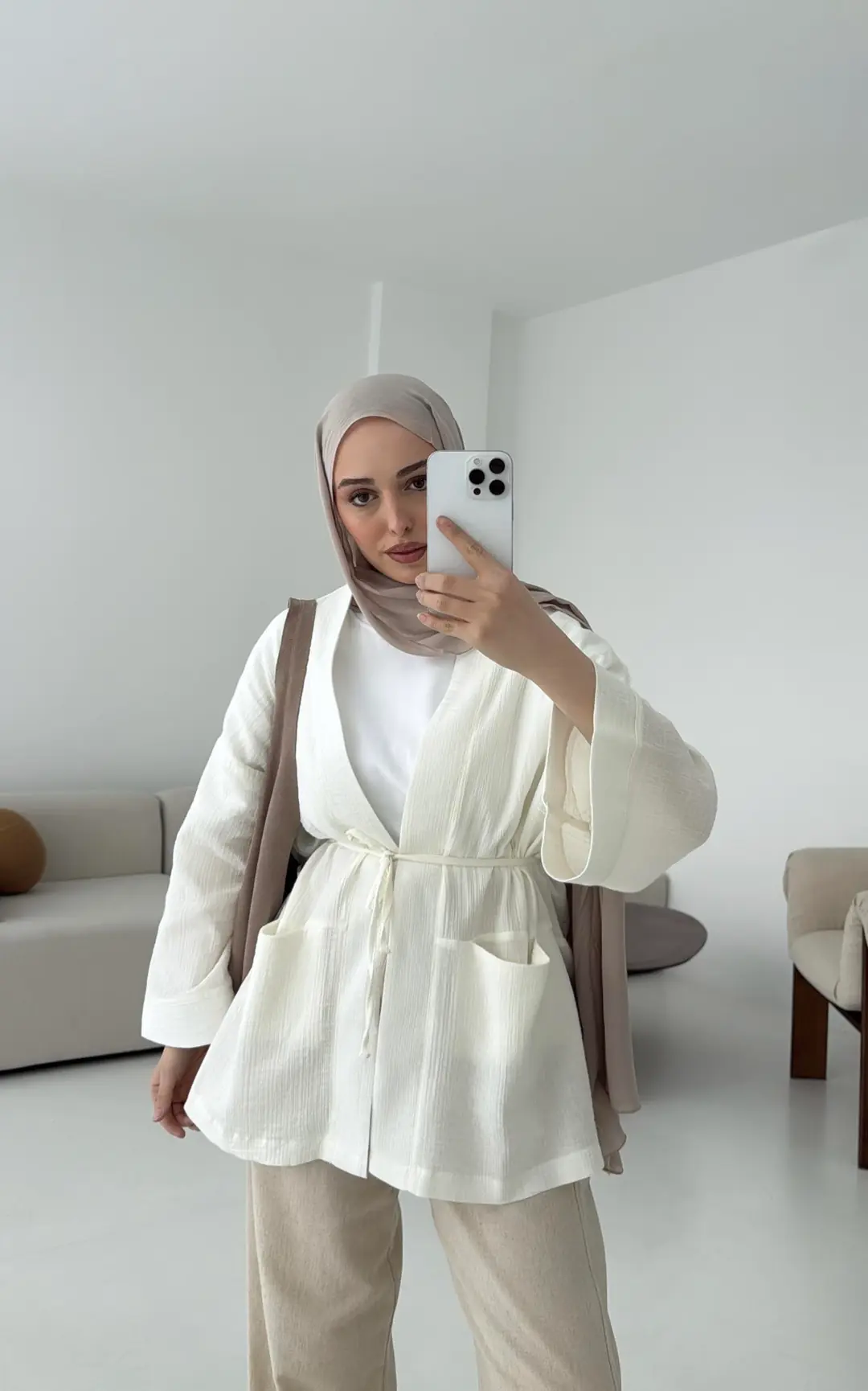 Müslin Kimono Beyaz