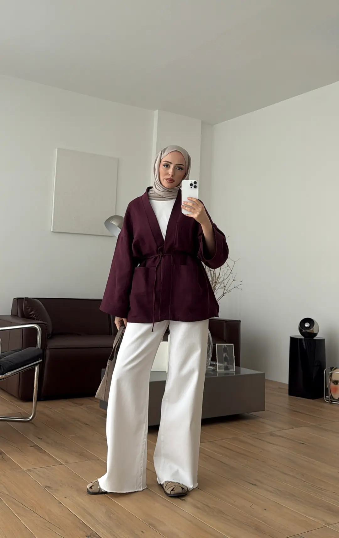 Müslin Kimono Bordo - Görsel 2