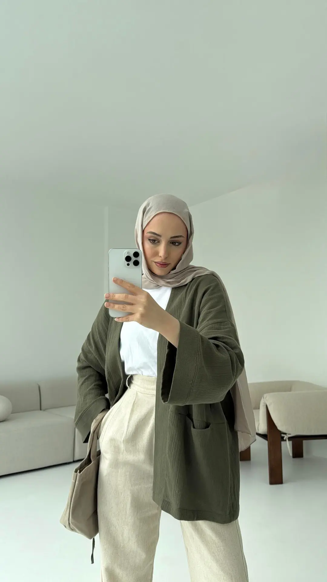 Müslin Kimono Haki - Görsel 2