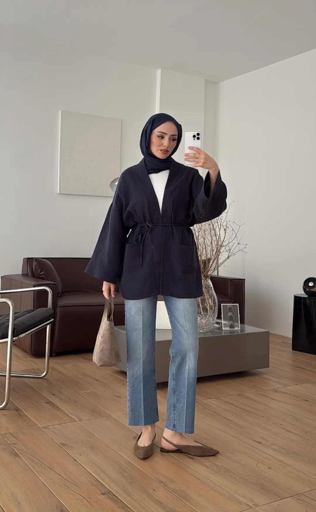 Müslin Kimono Lacivert