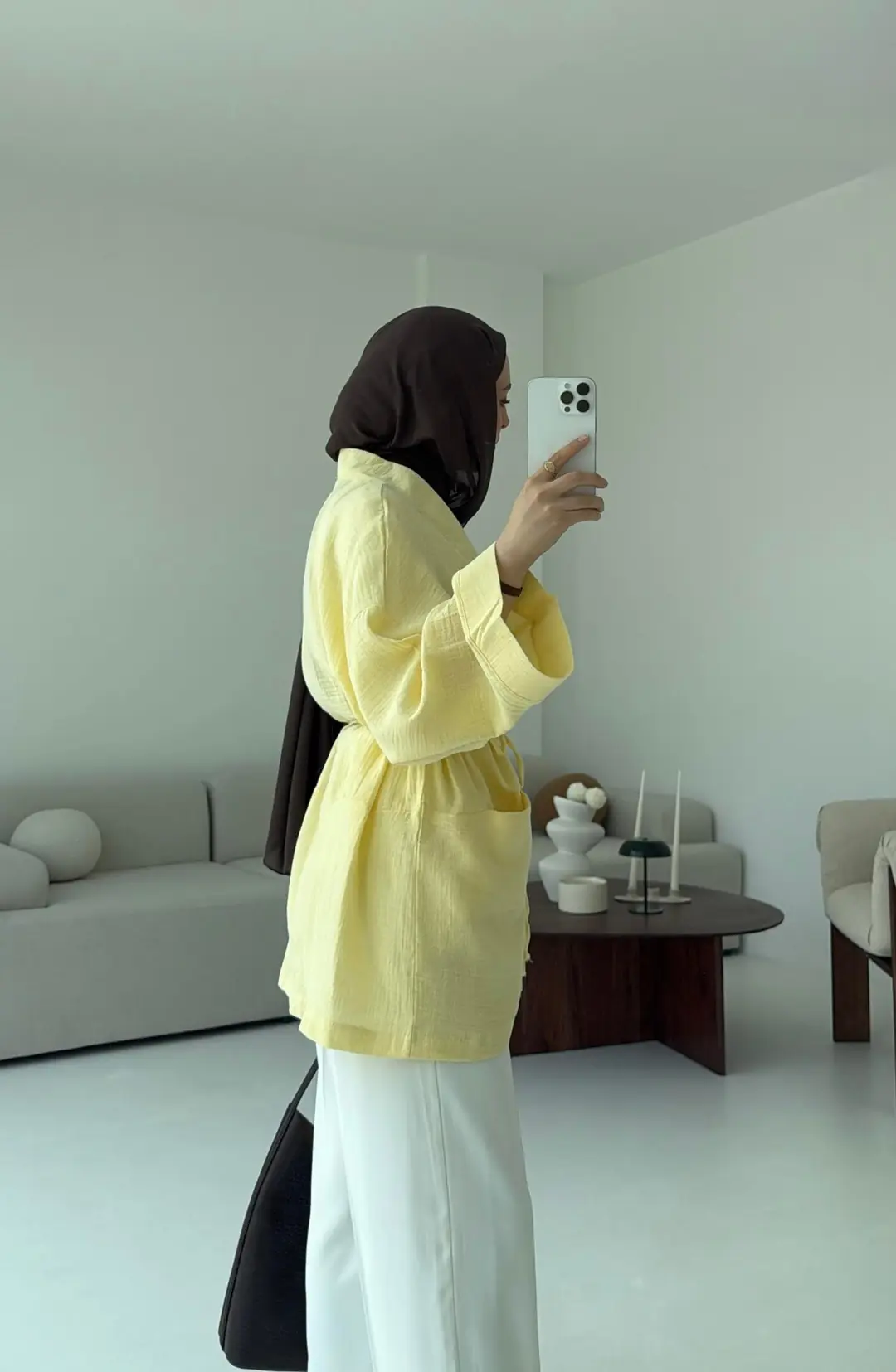 Müslin Kimono Sarı - Görsel 2