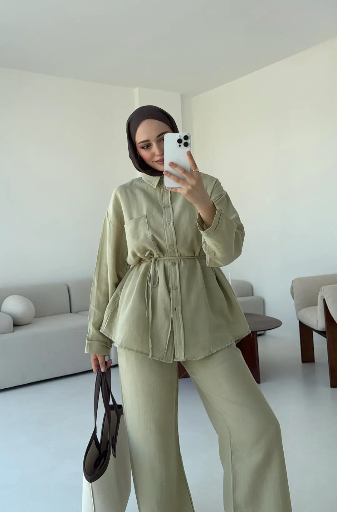 Müslin Pantolon Takım Haki - Görsel 4