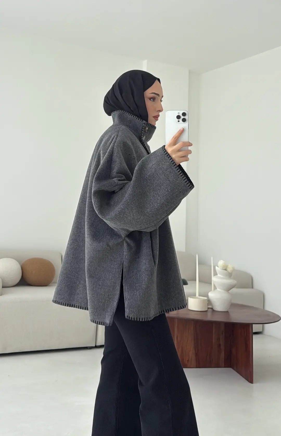 Nakış Detay Premium Kaban Antrasit - Görsel 10