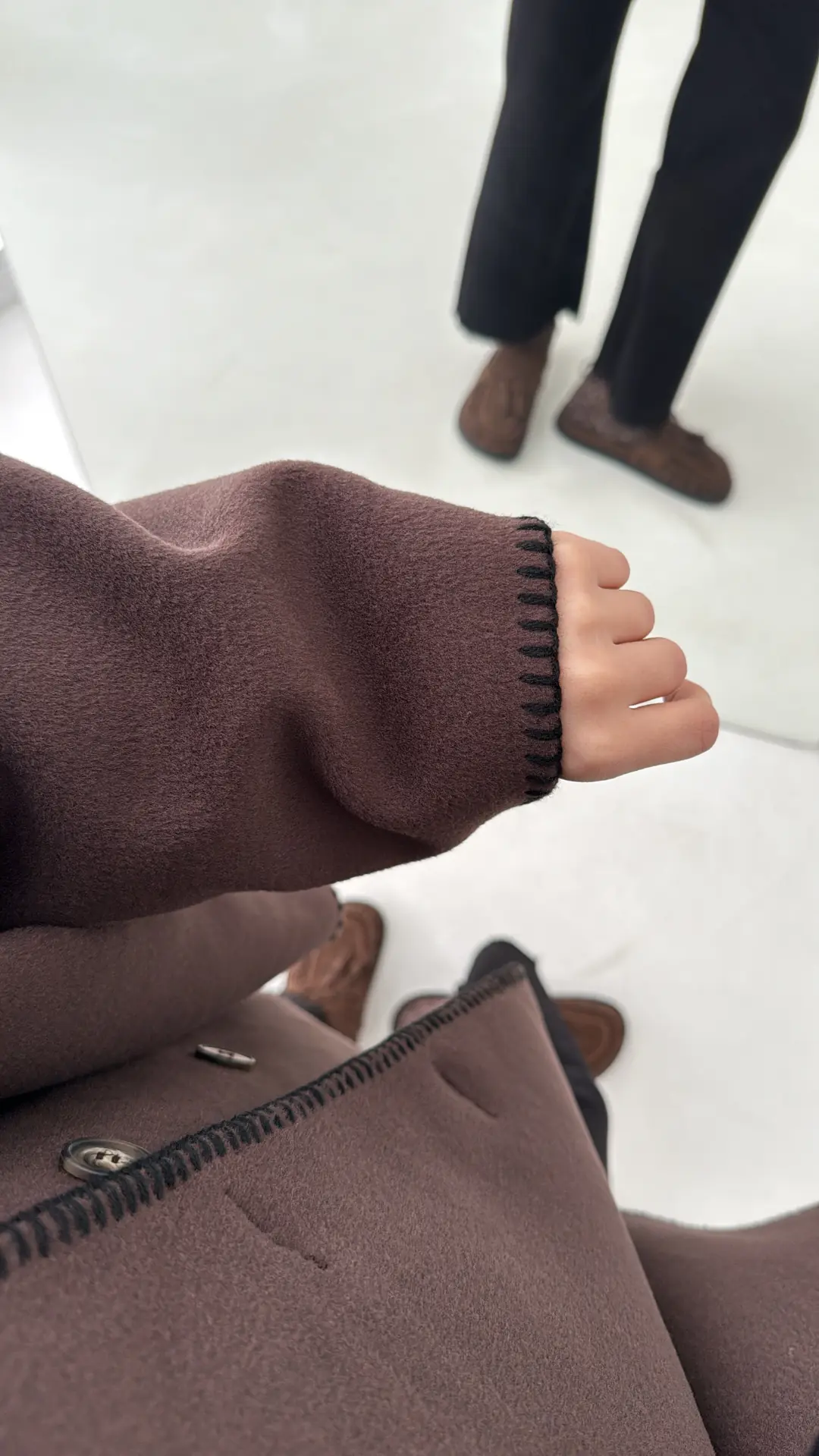 Nakış Detay Premium Kaban Kahve - Görsel 4