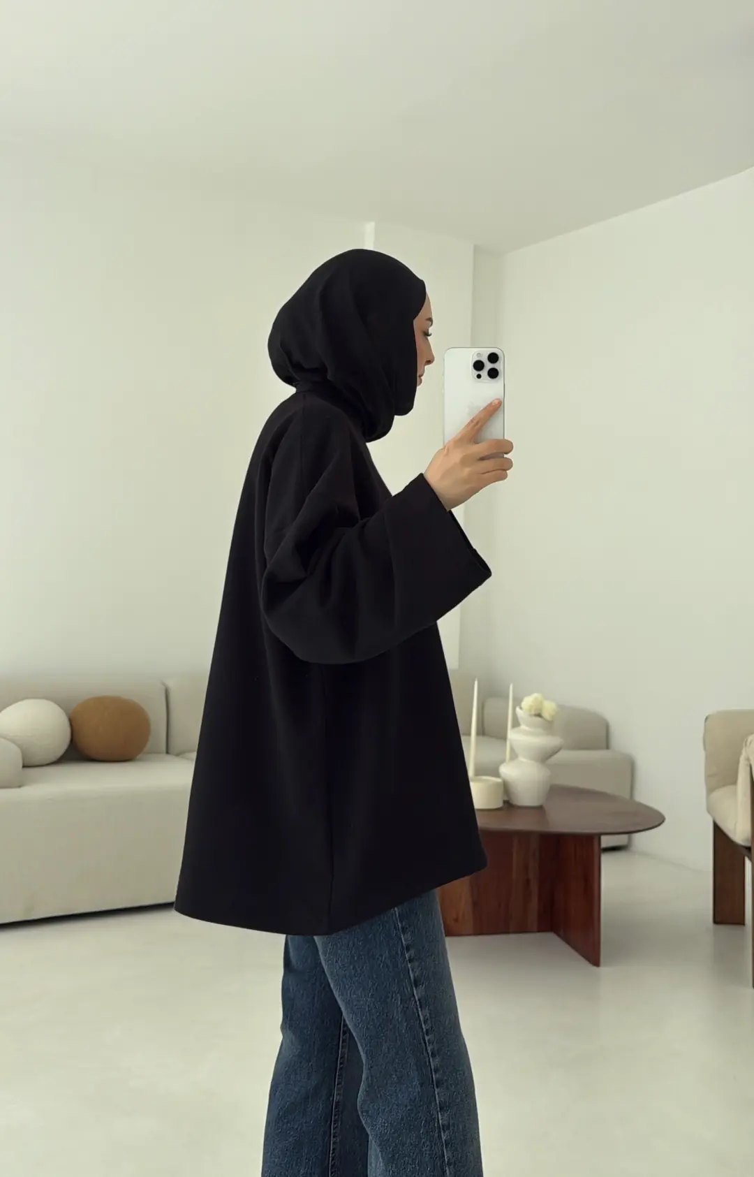 Nakışlı Oversize Sweatshirt Siyah - Görsel 4