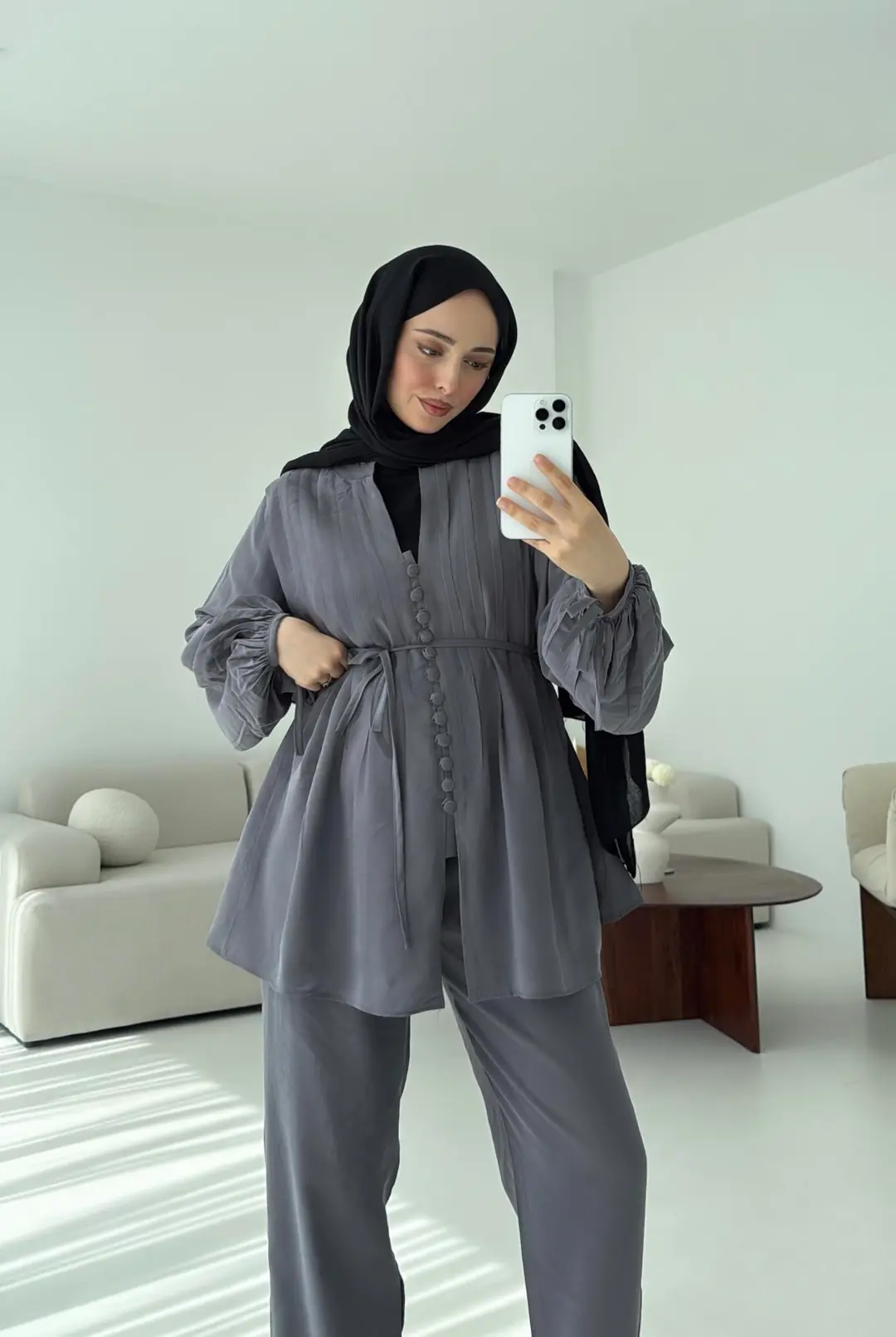 Nervüllü Takım Gri - Görsel 7