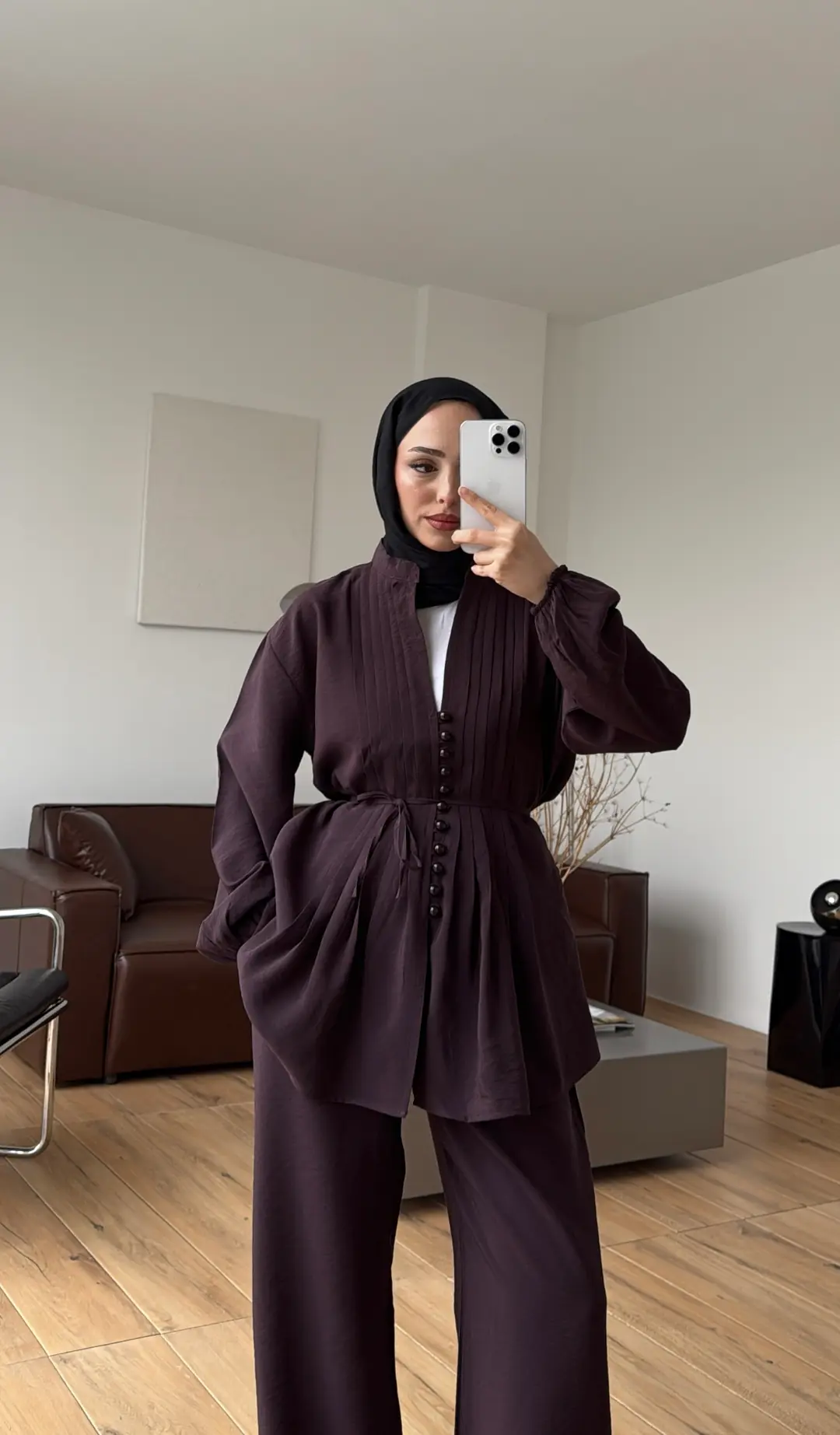 Nervürlü Takım Mürdüm - Görsel 3