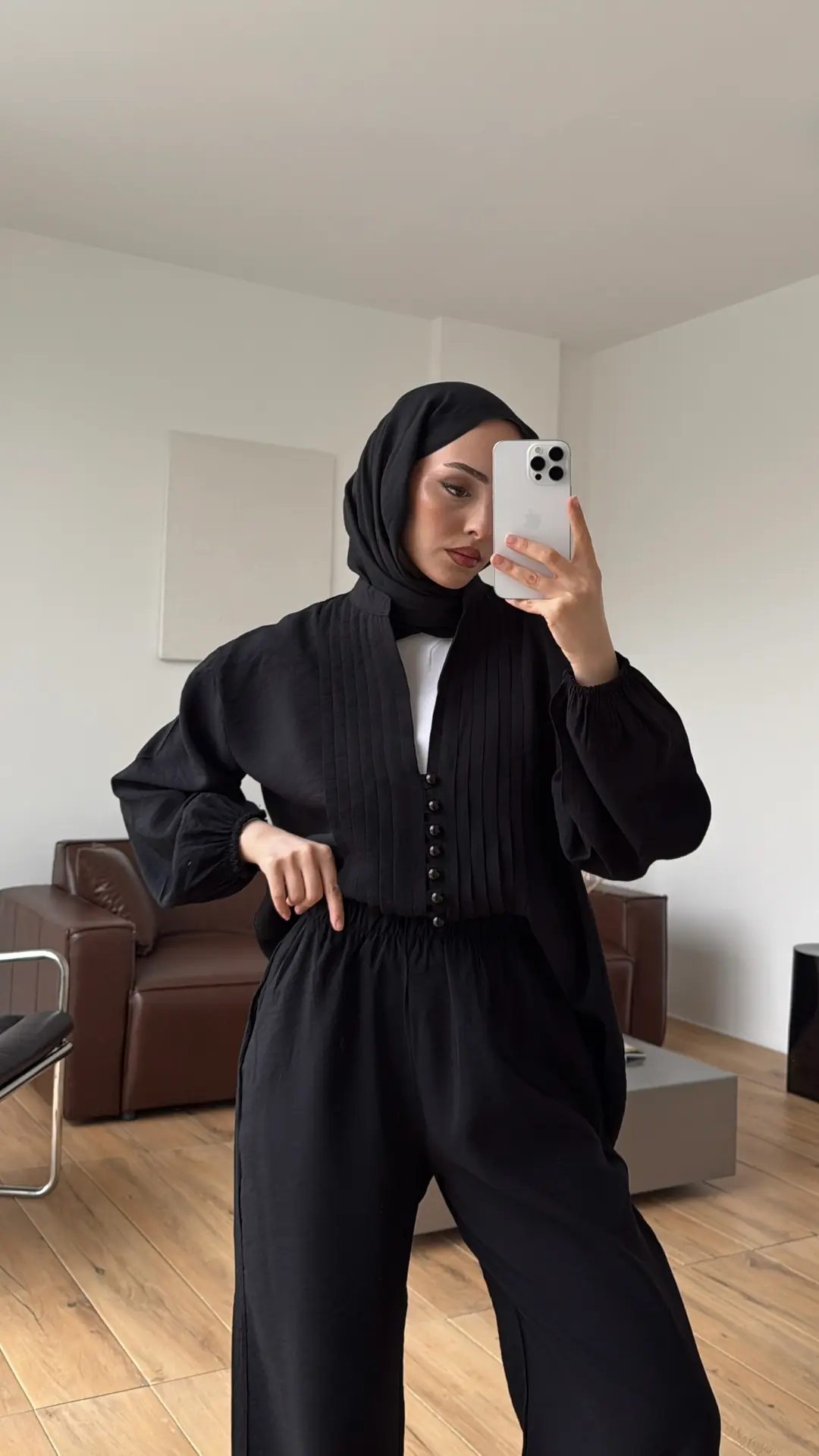 Nervürlü Takım Siyah - Görsel 3