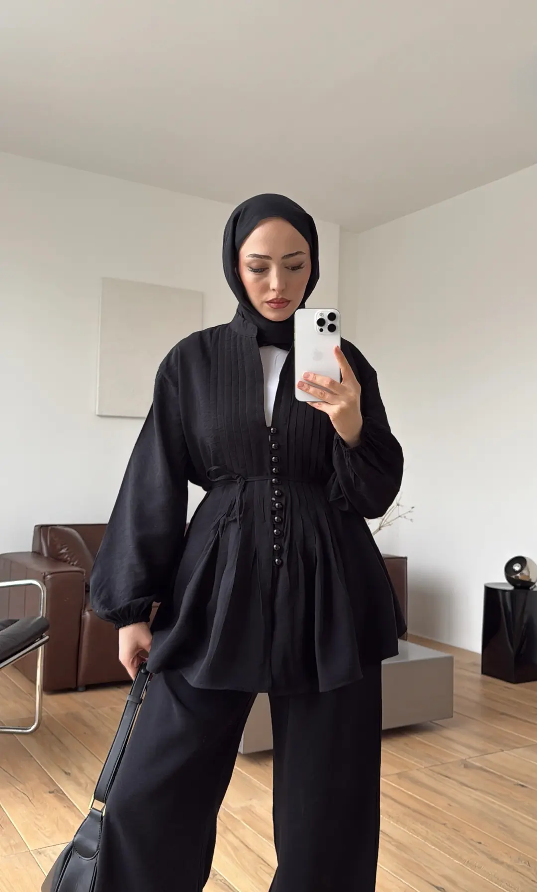 Nervürlü Takım Siyah - Görsel 5