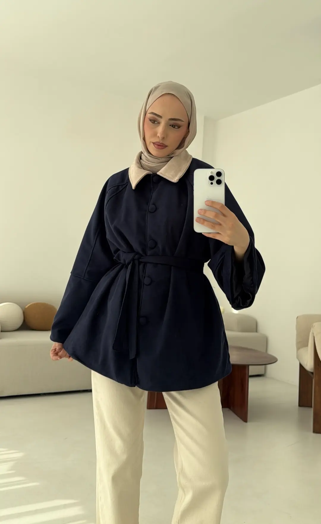 Nubuk Kontrast Yaka Ceket Lacivert