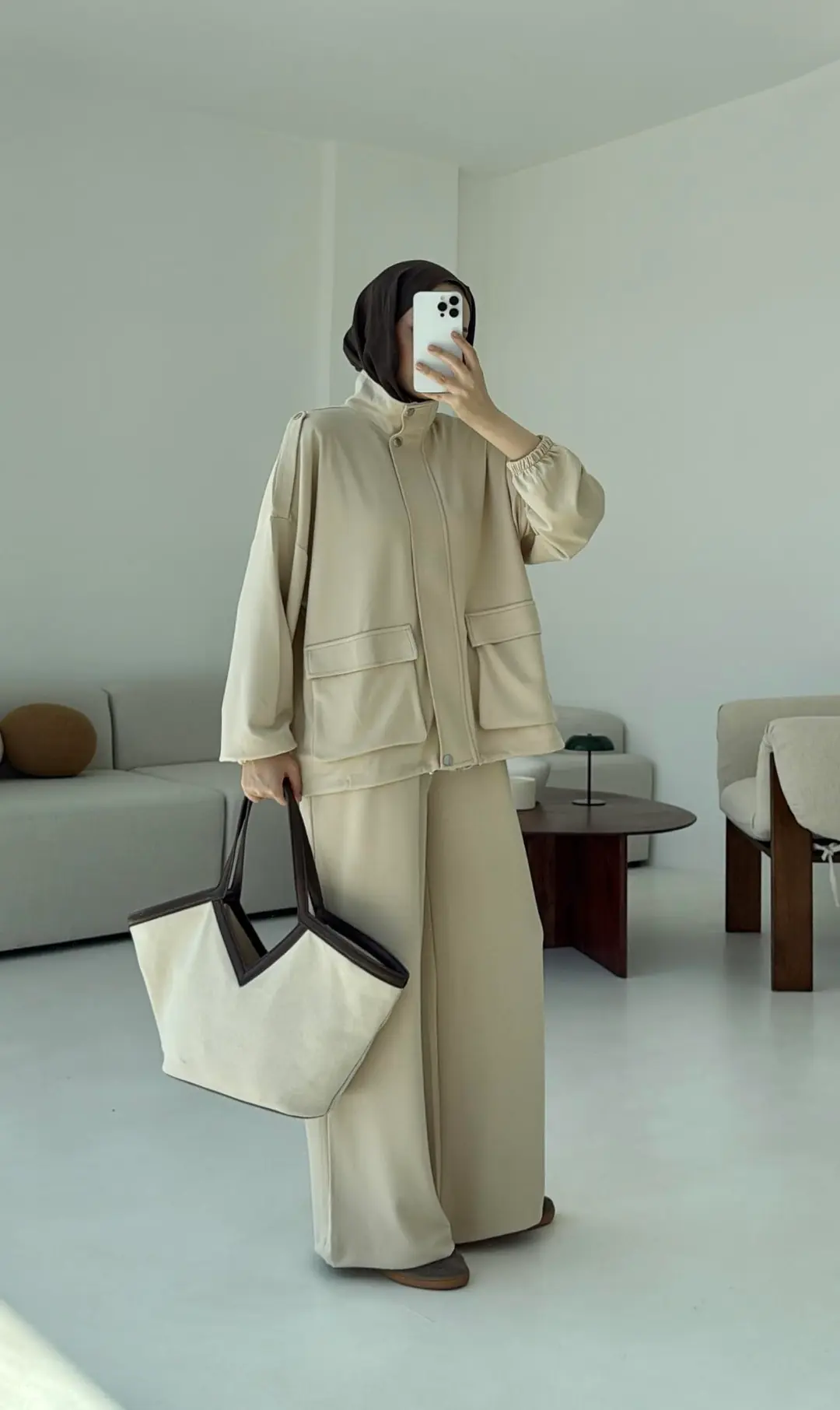 Omuz Apoletli Takım Bej - Görsel 5