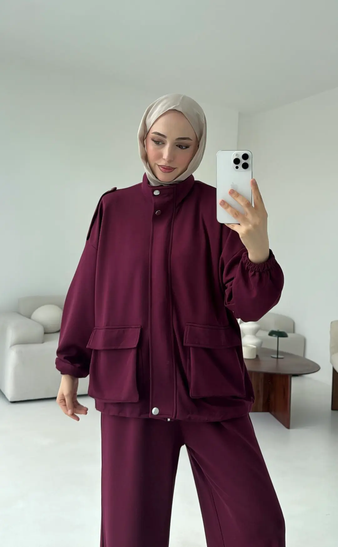 Omuz Apoletli Takım Bordo - Görsel 2