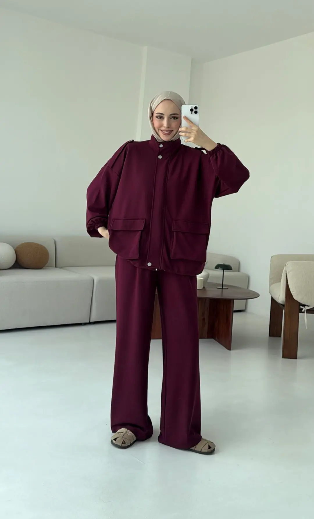 Omuz Apoletli Takım Bordo - Görsel 4