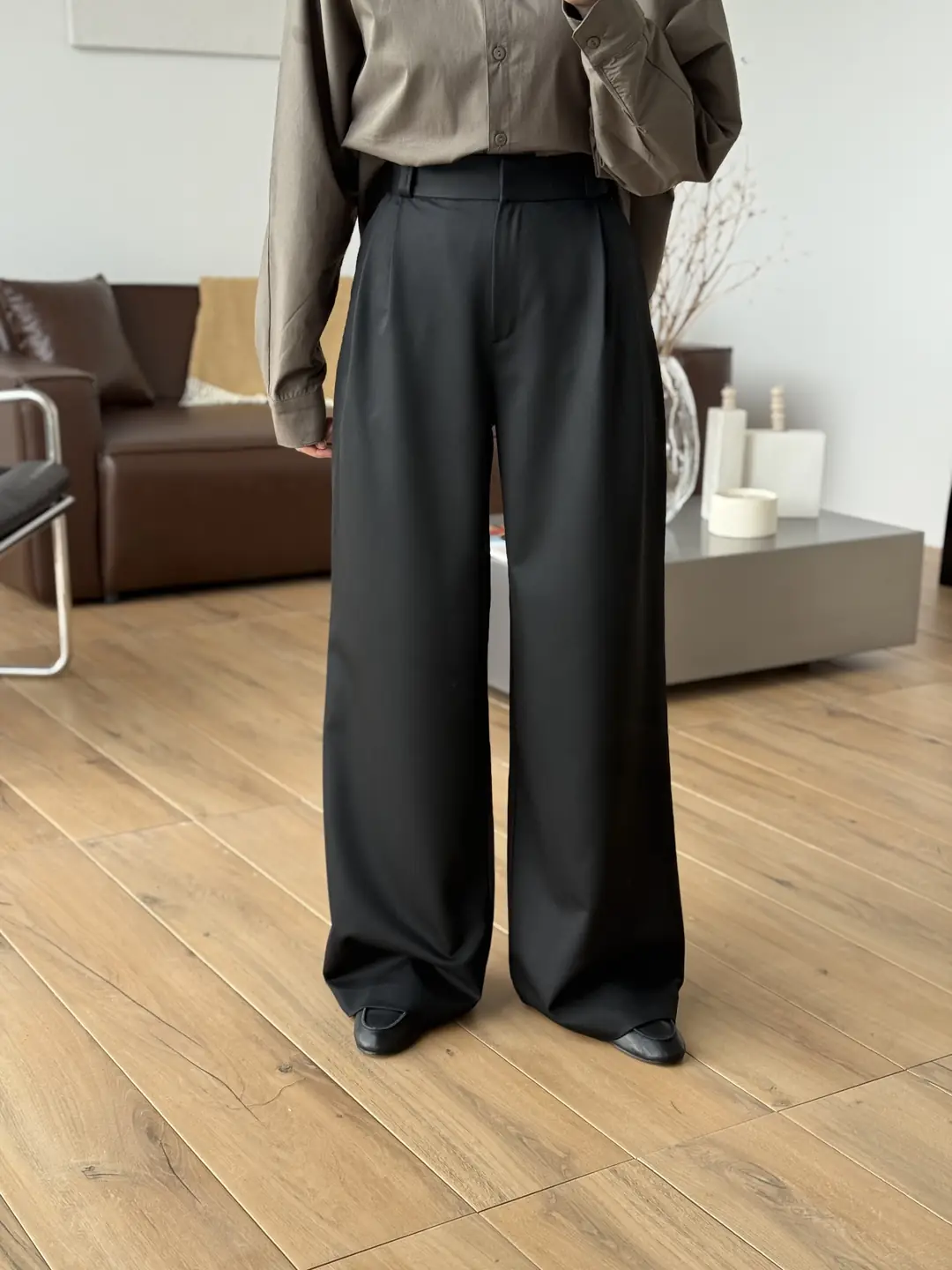 Önü Pileli Klasik Pantolon Siyah