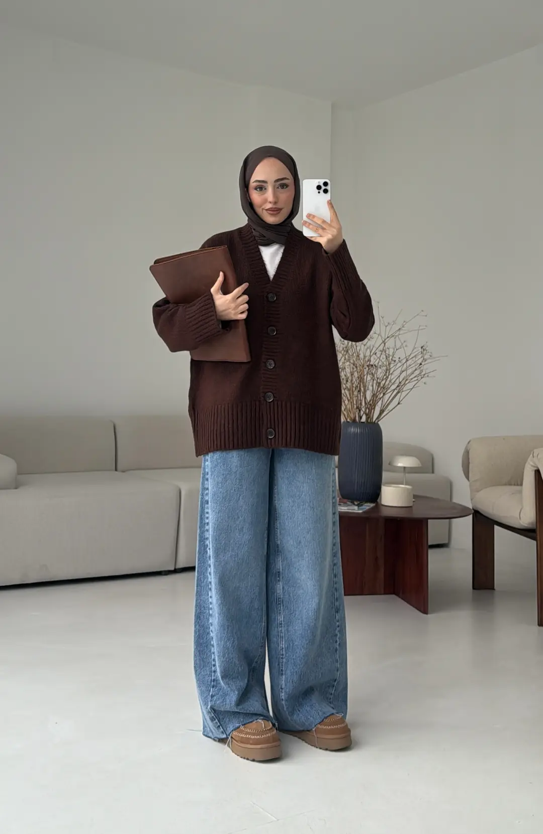 Örgü Hırka Kahve - Görsel 10