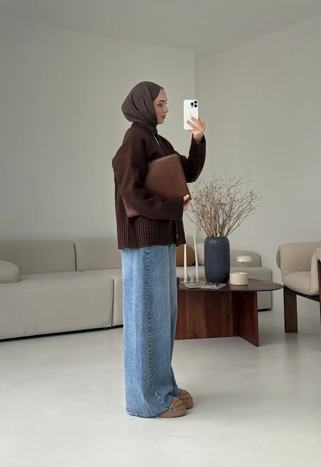 Örgü Hırka Kahve - Görsel 3