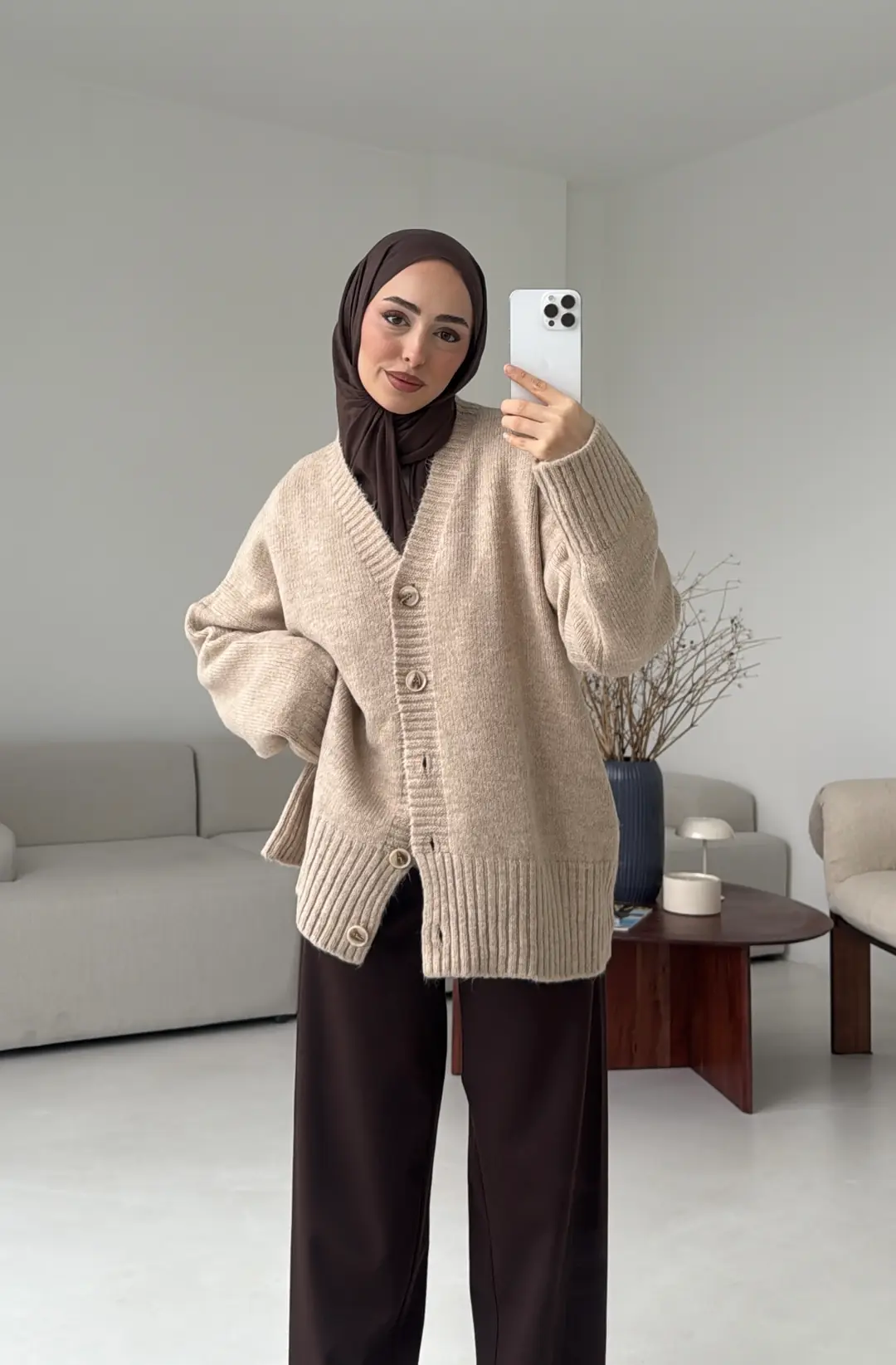 Örgü Hırka Vizon - Görsel 2