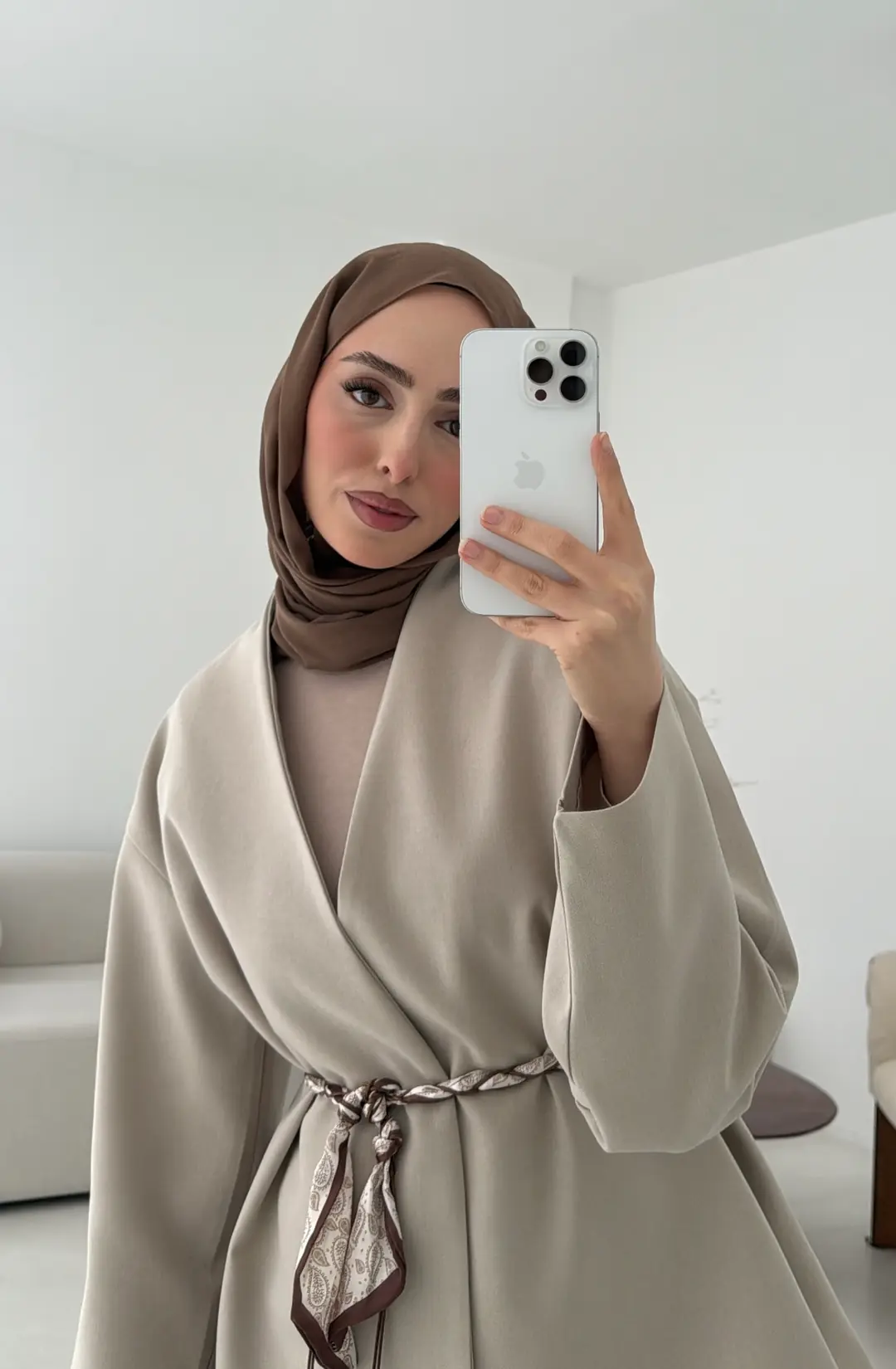 Örgü Kemer Detay Ceket Taş - Görsel 8