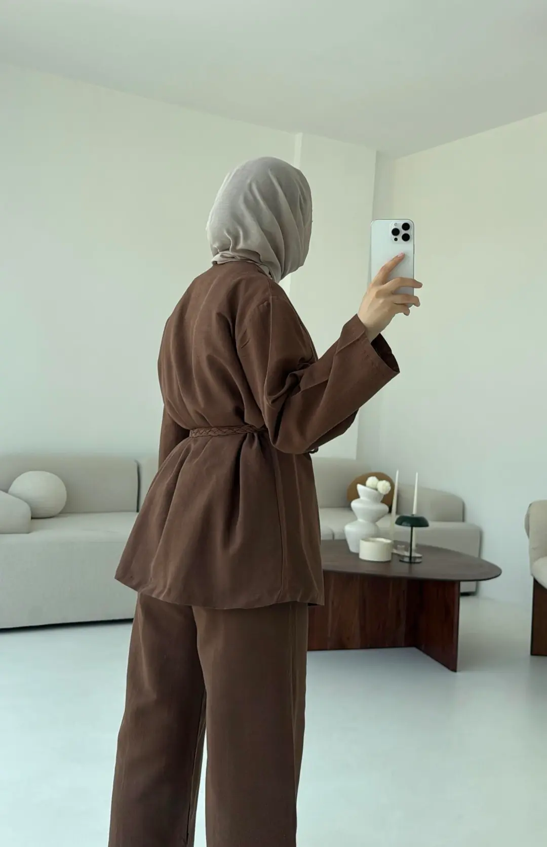 Örgü Kemer Takım Kahve - Görsel 3