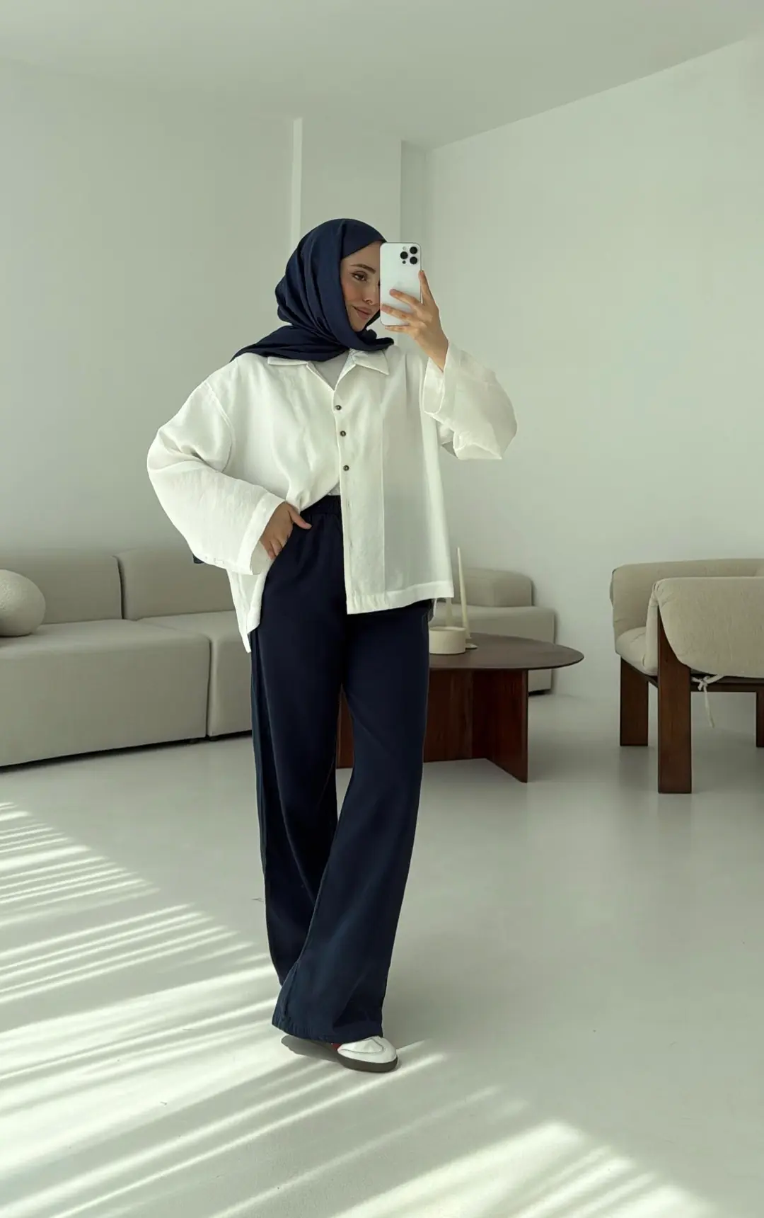 Oversize Gömlek Beyaz - Görsel 6