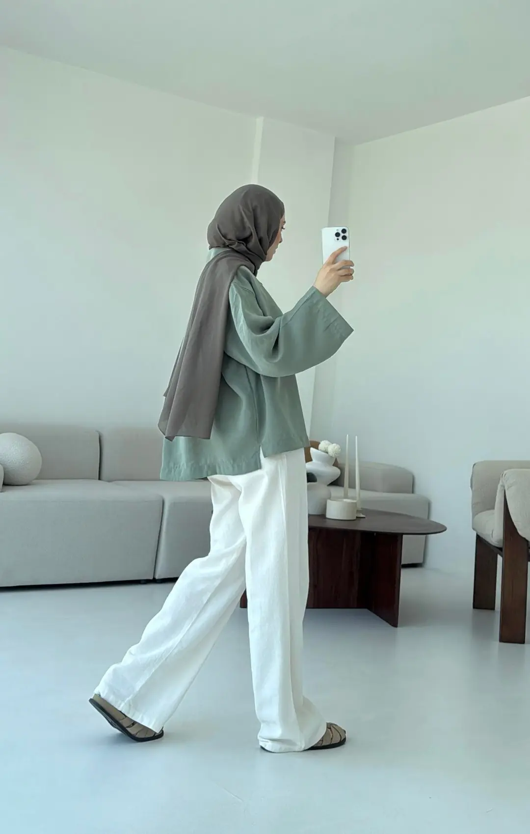 Oversize Gömlek Cagla Yeşili - Görsel 3