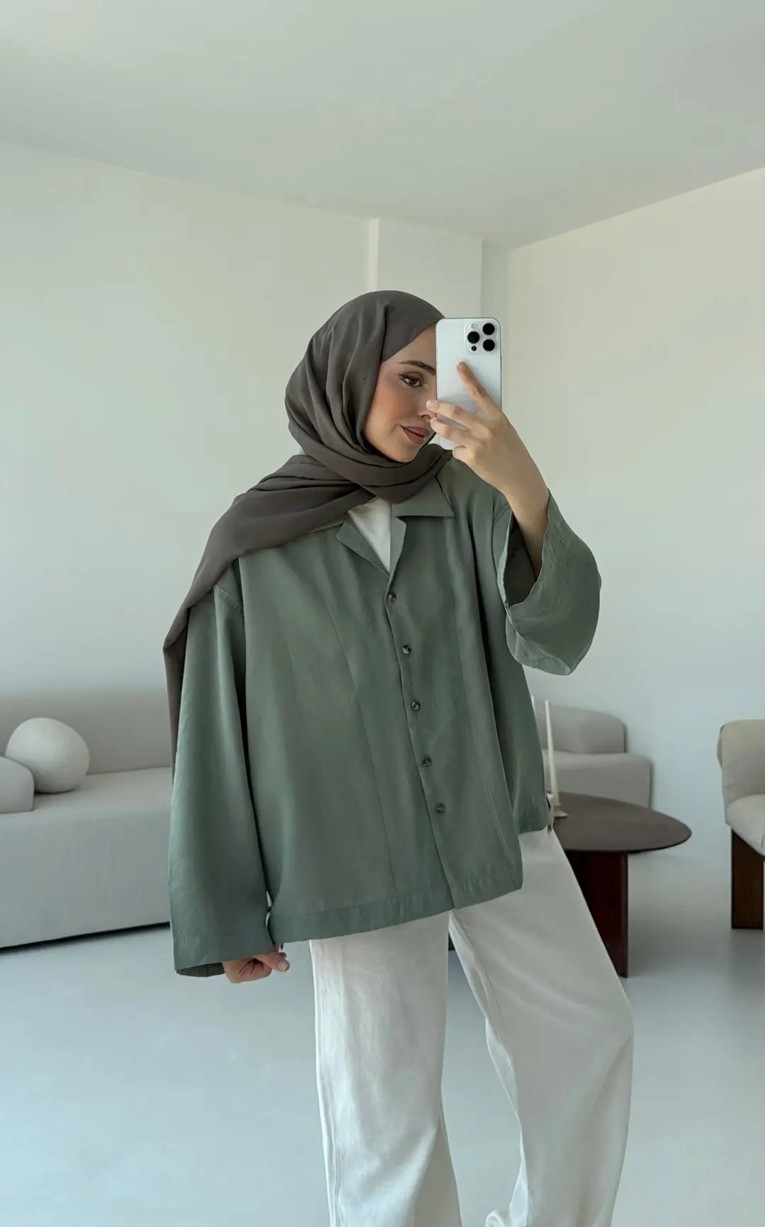 Oversize Gömlek Cagla Yeşili - Görsel 4