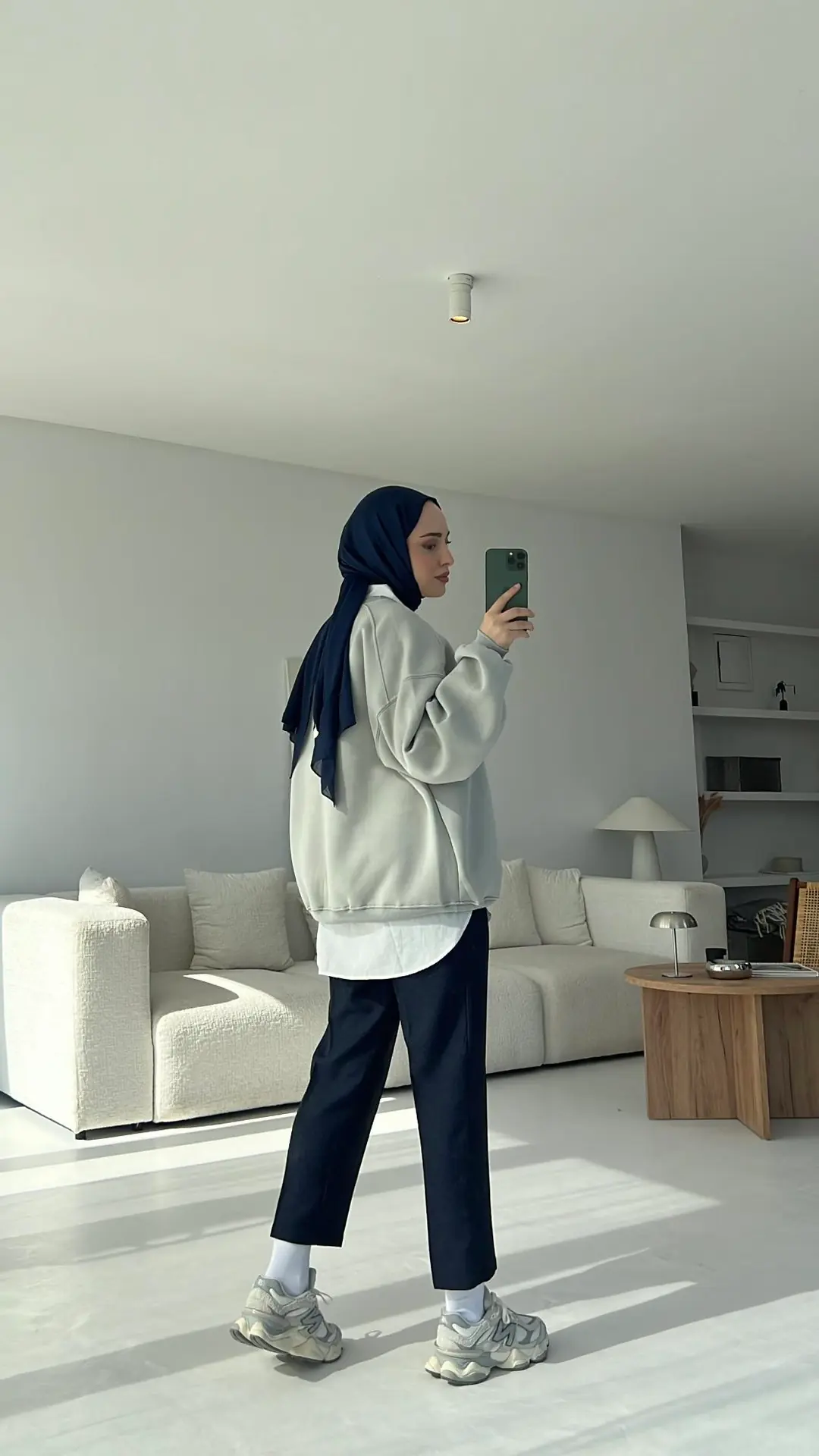 Oversize Gri Sweatshırt - Görsel 2