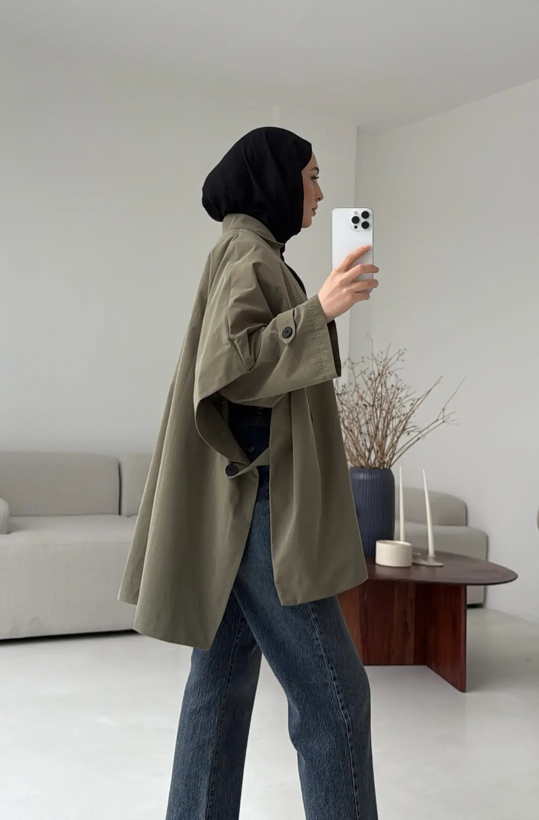 Oversize Panço/Trenç Haki - Görsel 4