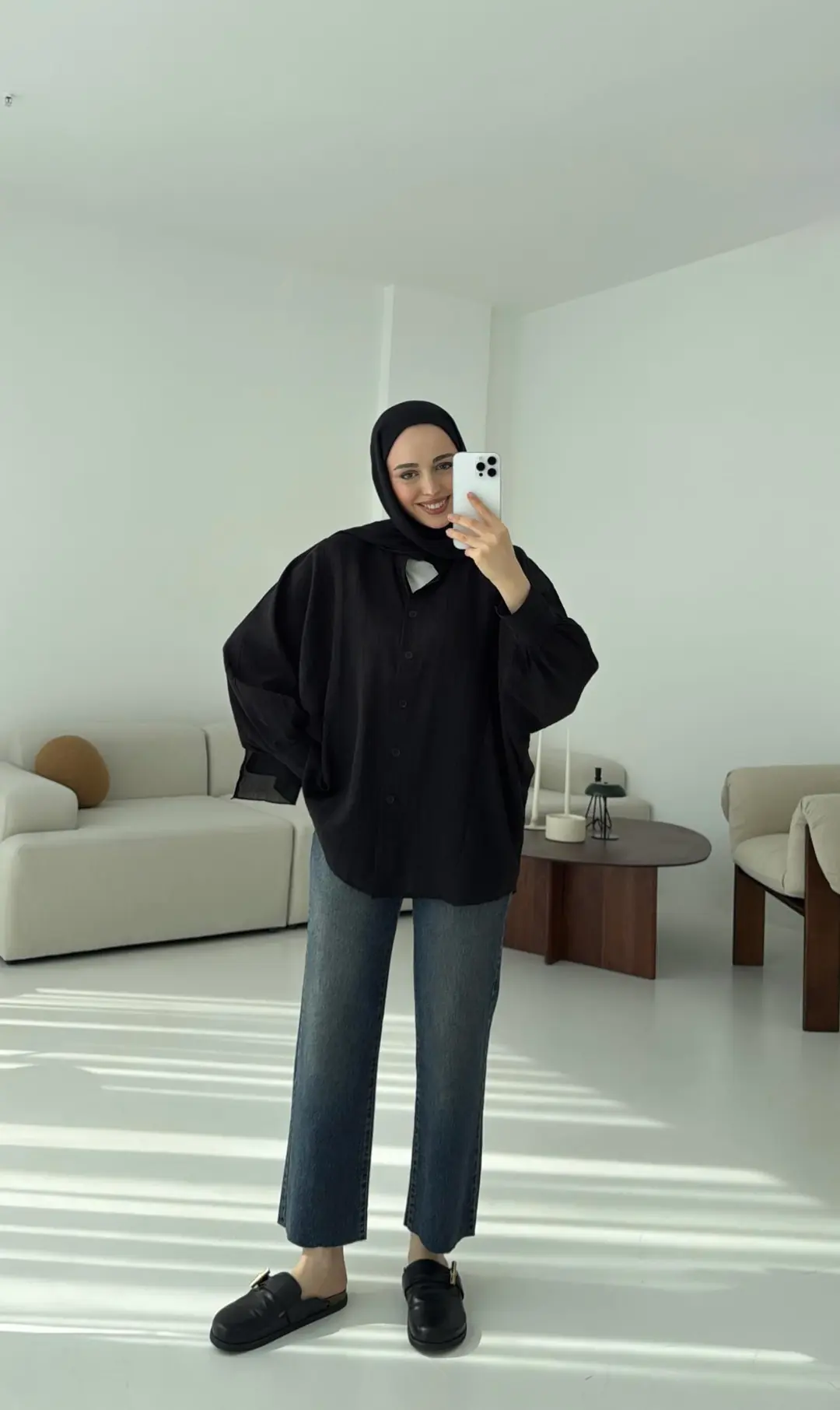 Oversize Premium Gömlek Siyah - Görsel 3