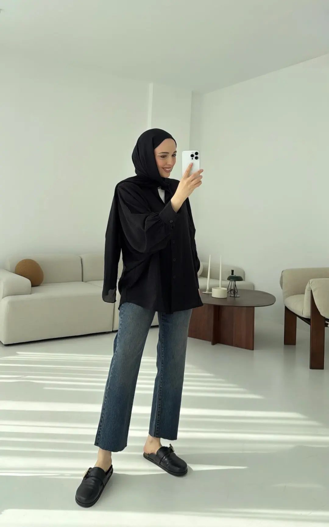 Oversize Premium Gömlek Siyah - Görsel 4