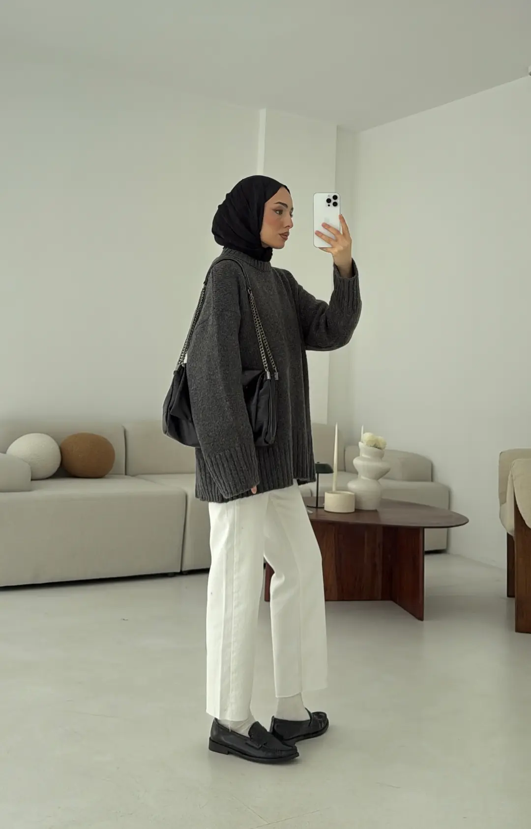 Oversize Soft Triko Kazak Antrasit - Görsel 4