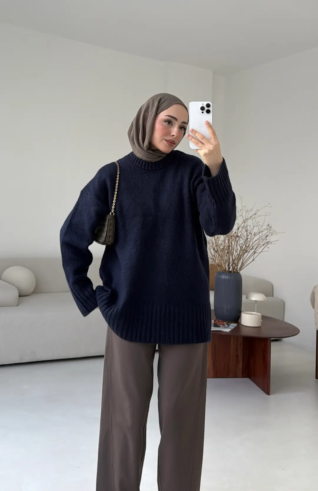 Oversize Soft Triko Kazak Lacivert - Görsel 7