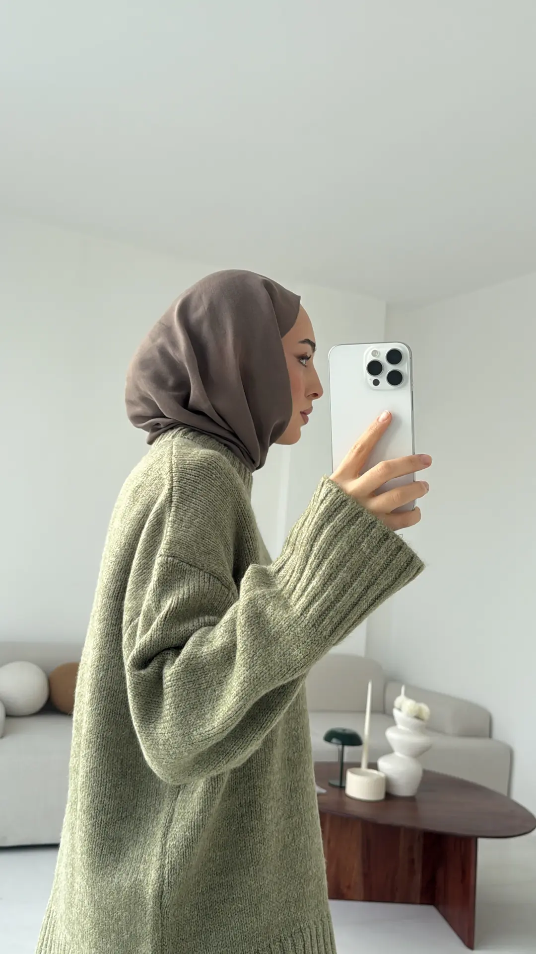 Oversize Soft Triko Kazak Soft Yeşil - Görsel 3