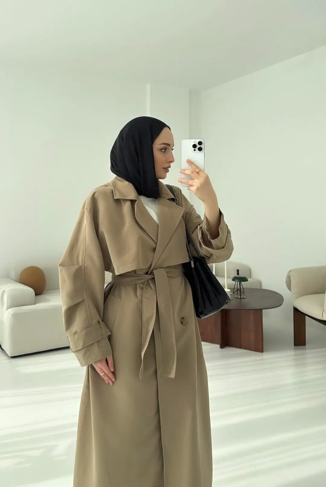 Oversize Vizon Trençkot - Görsel 3