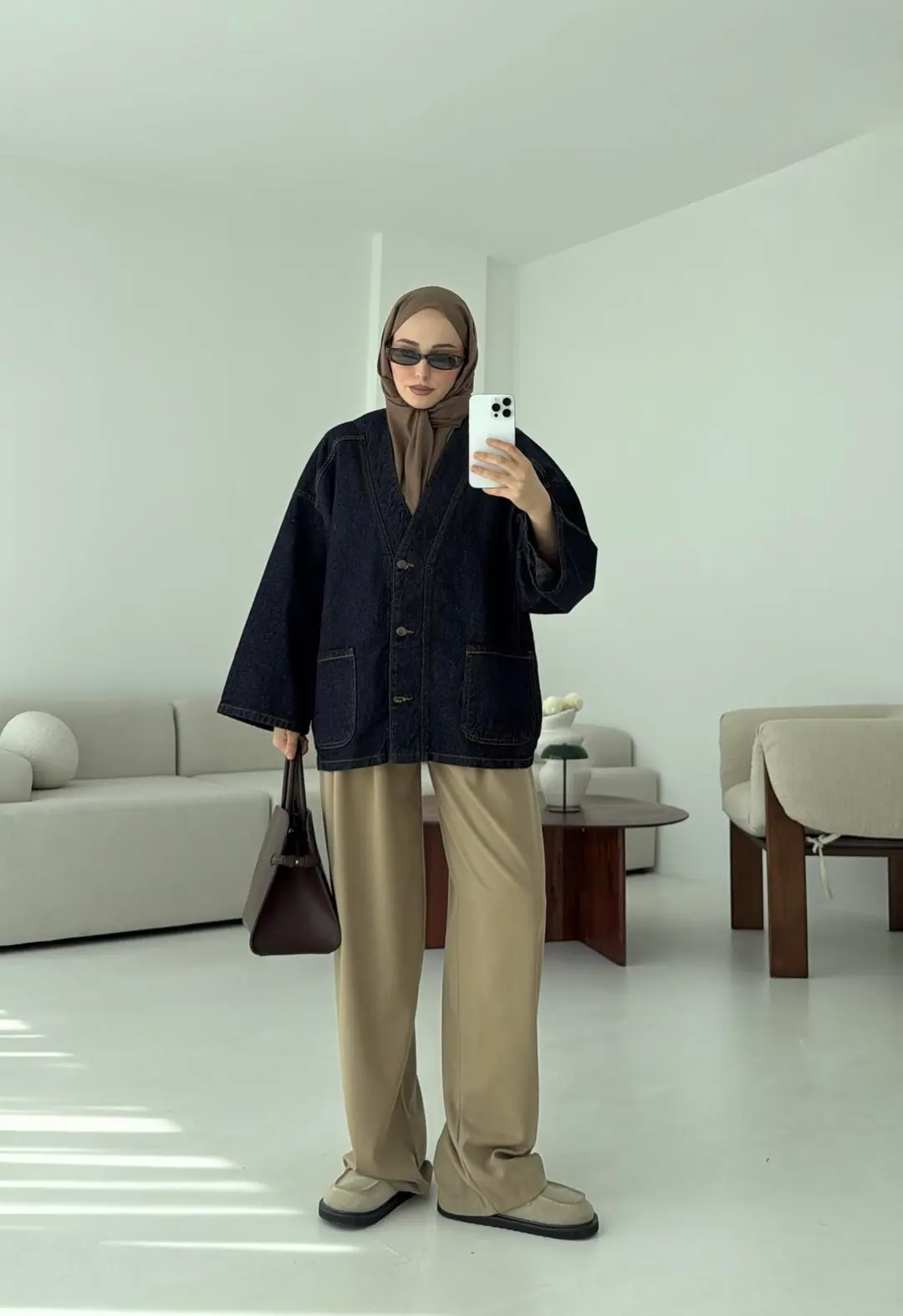 Oversize Wide Denim Ceket