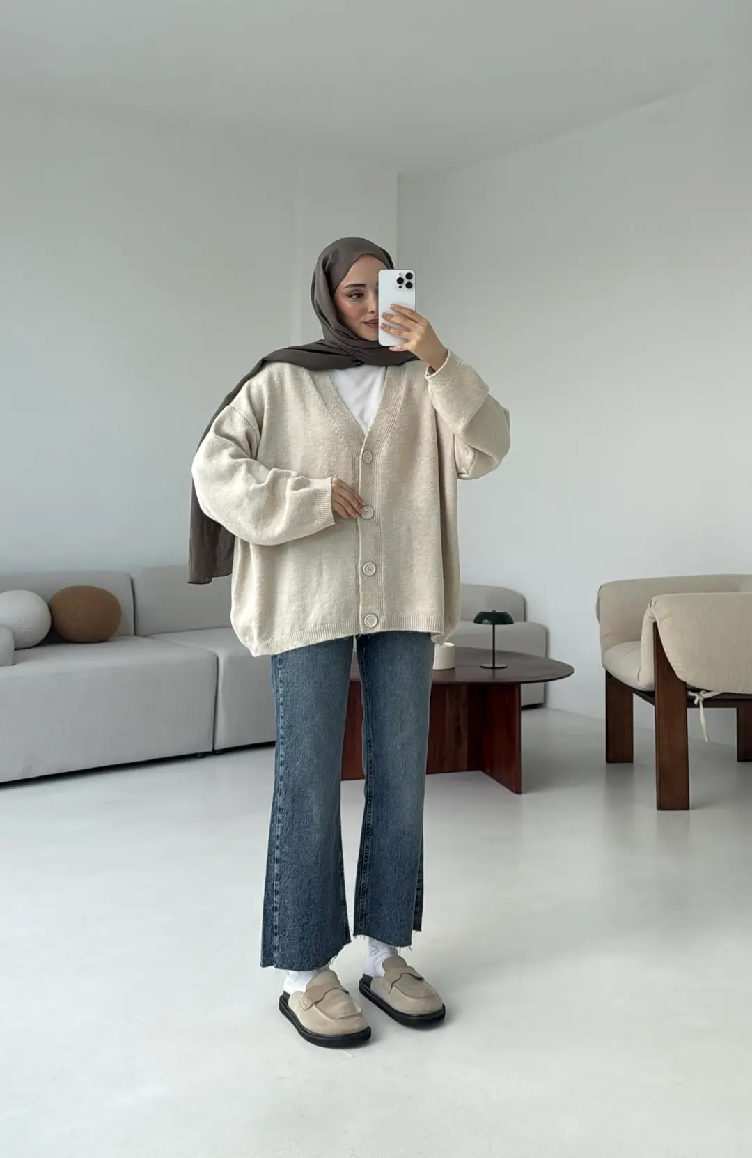 Oversize Yünlü Kazak Taş - Görsel 2