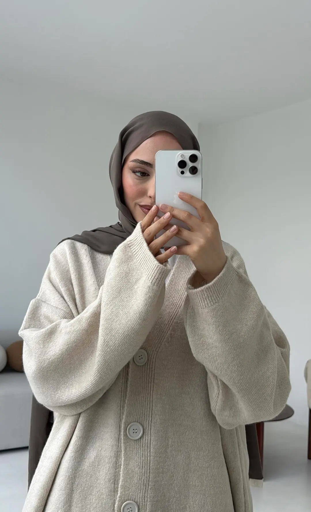 Oversize Yünlü Kazak Taş - Görsel 9