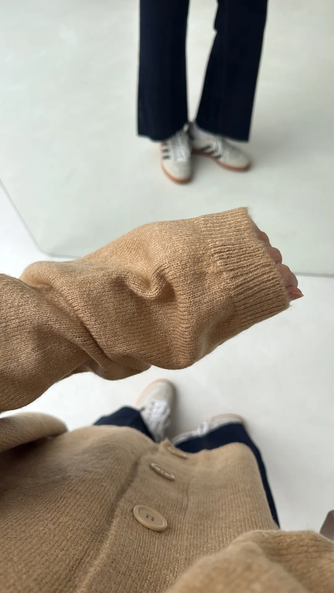 Oversize Yünlü Kazak Vizon - Görsel 4