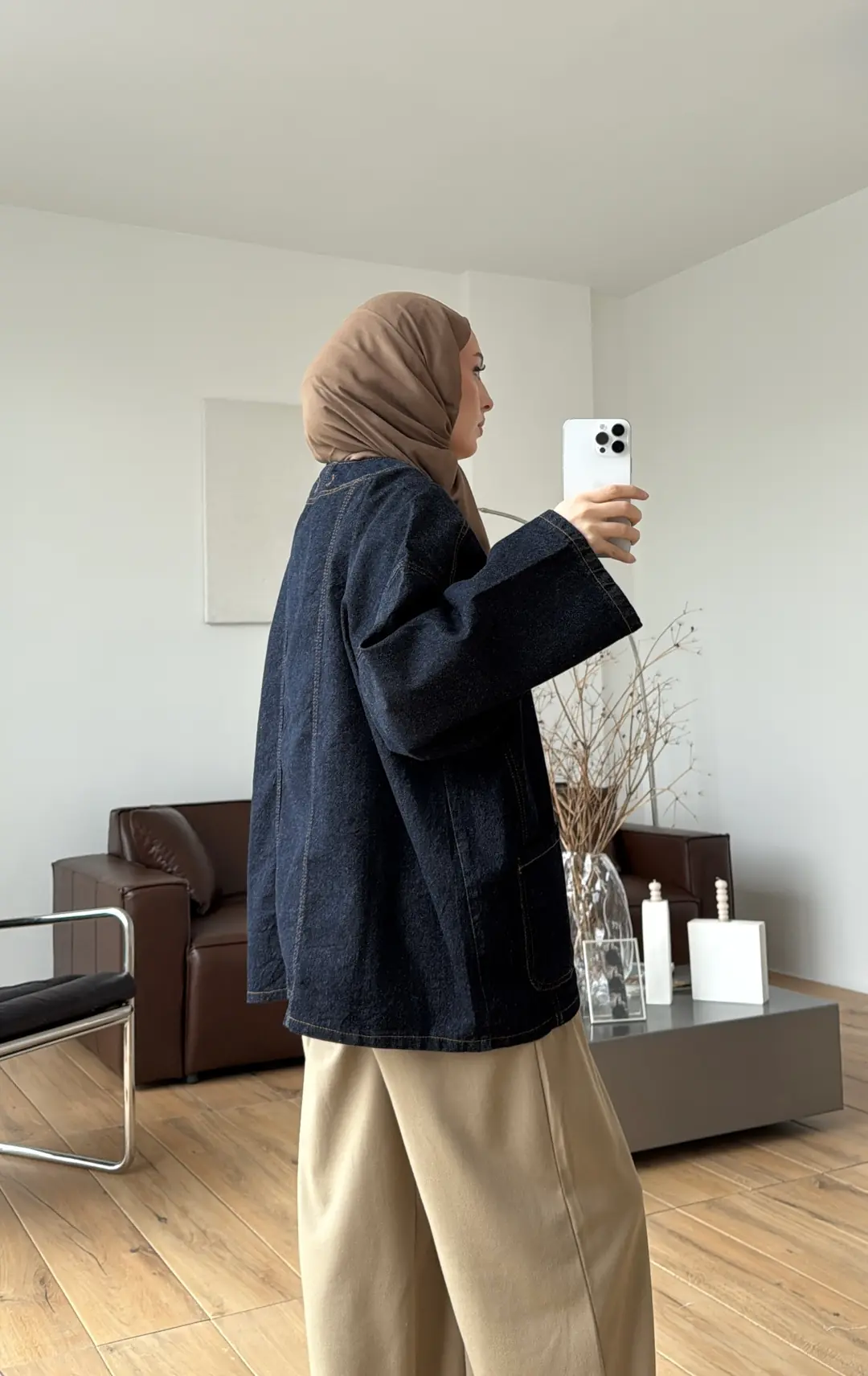 Oversize Wide Denim Ceket - Görsel 2